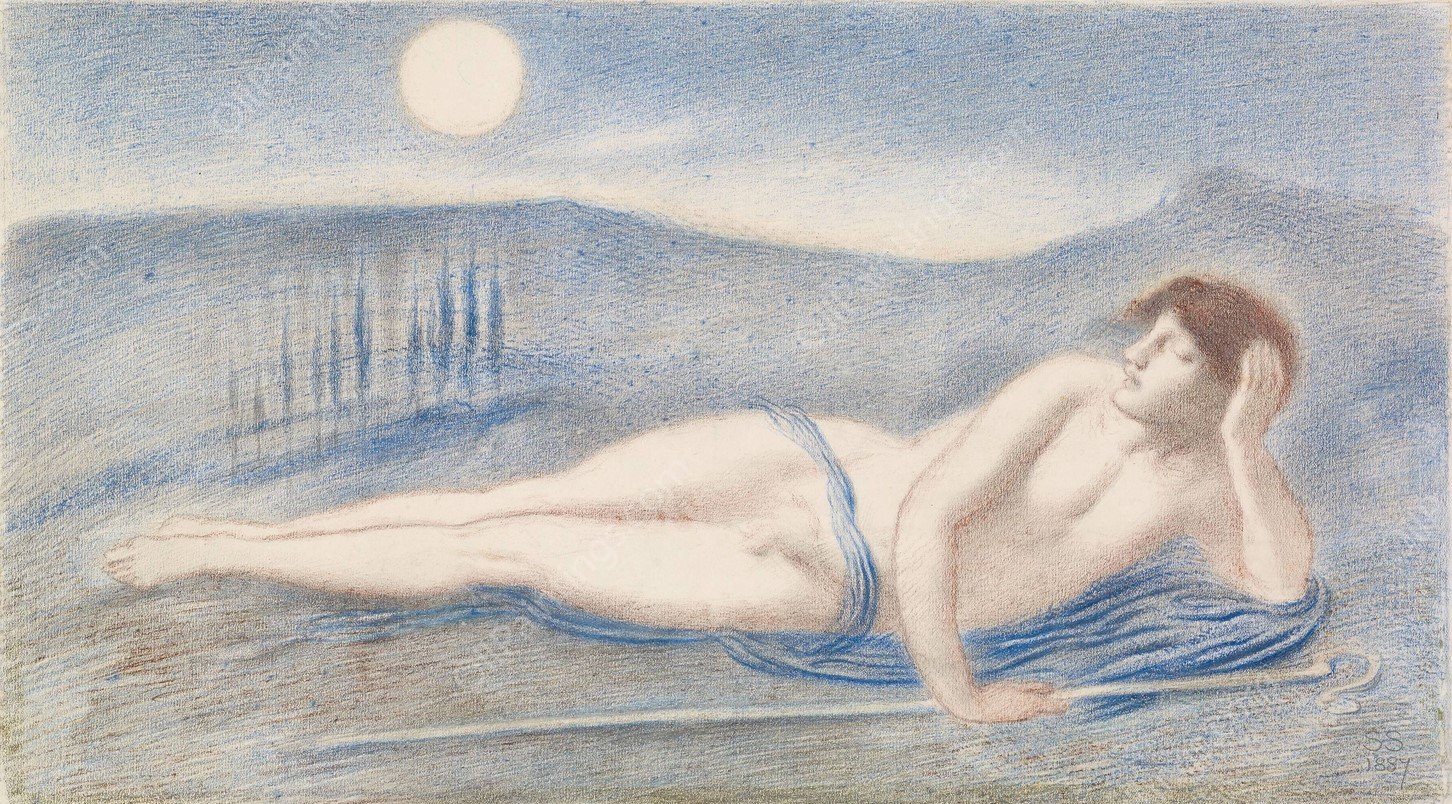 The Sleeping Endymion  by Simeon Solomon - Hand-Painted Oil Painting Reproduction