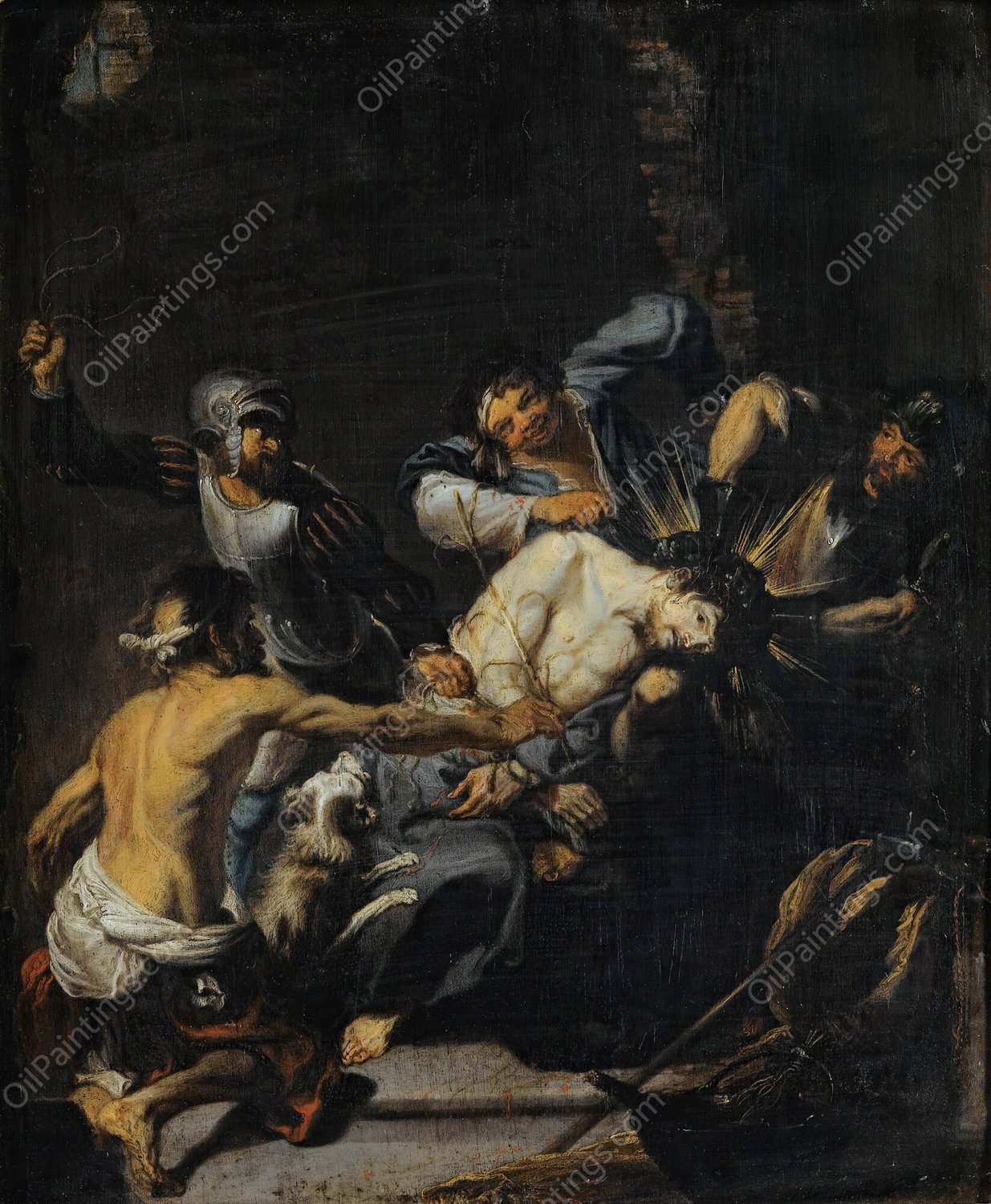 The Crowning With Thorns by Simon De Vos - Hand-Painted Oil Painting Reproduction