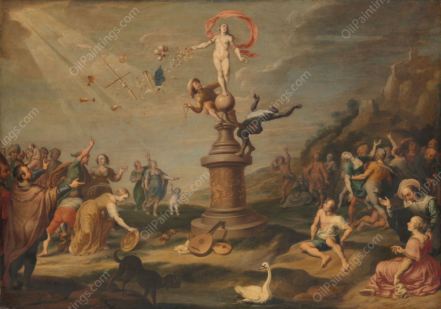 Fortuna Bestowing her Gifts  by Simon Flocquet - Hand-Painted Oil Painting Reproduction