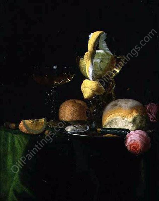 Still-Life with a Peeled Lemon in a Roemer by Simon Luttichuijs - Hand-Painted Oil Painting Reproduction