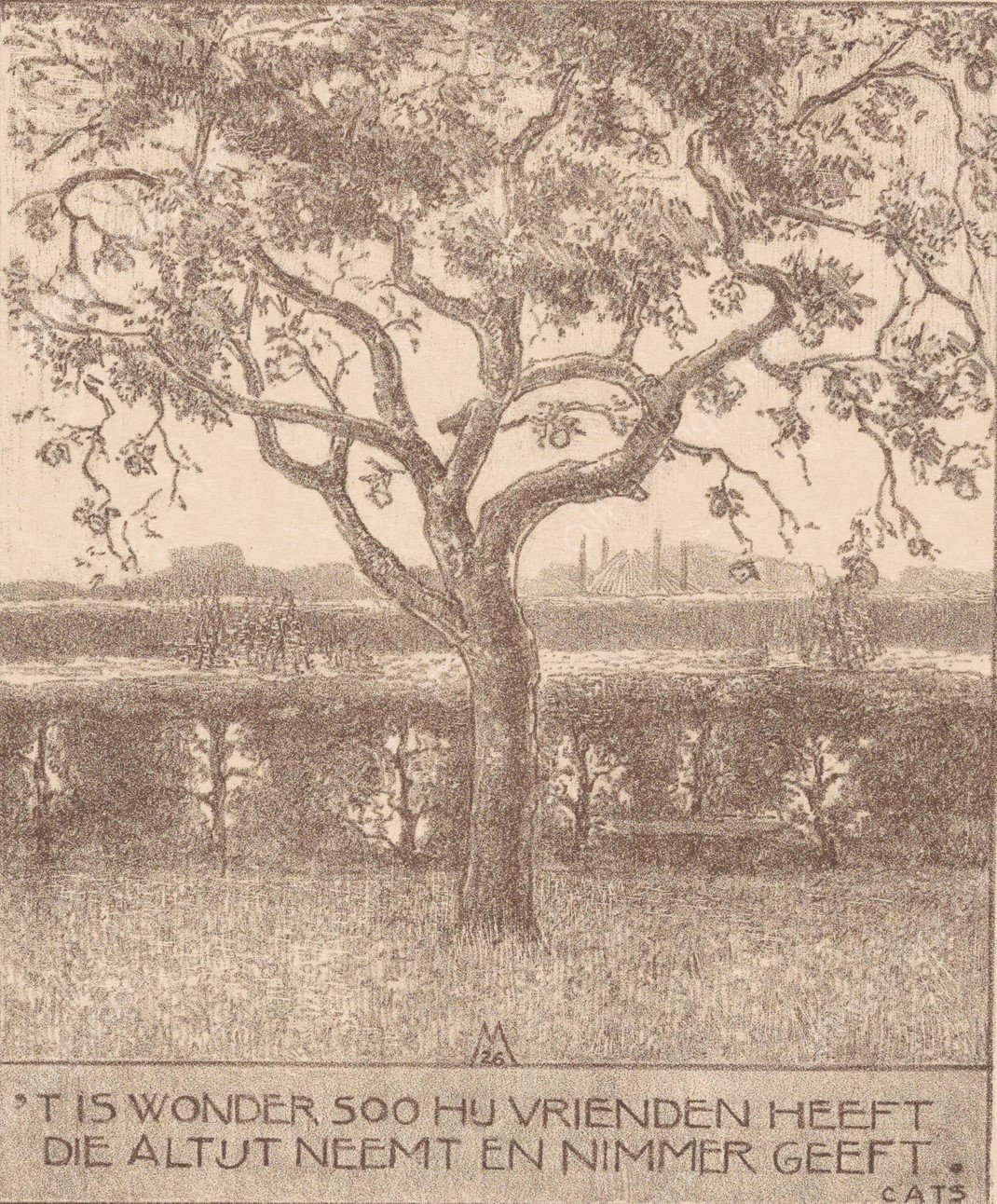 Appelboom in de herfst  by Simon Moulijn - Hand-Painted Oil Painting Reproduction