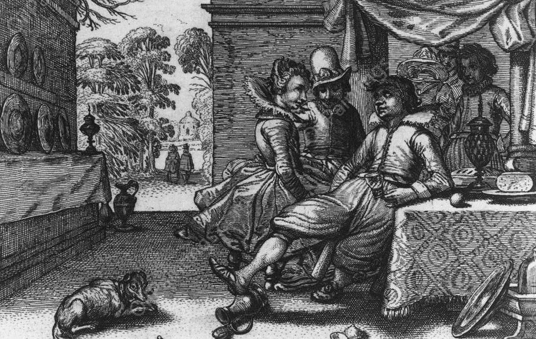 Banquet on a Terrace by Simon Poelenborch - Hand-Painted Oil Painting Reproduction