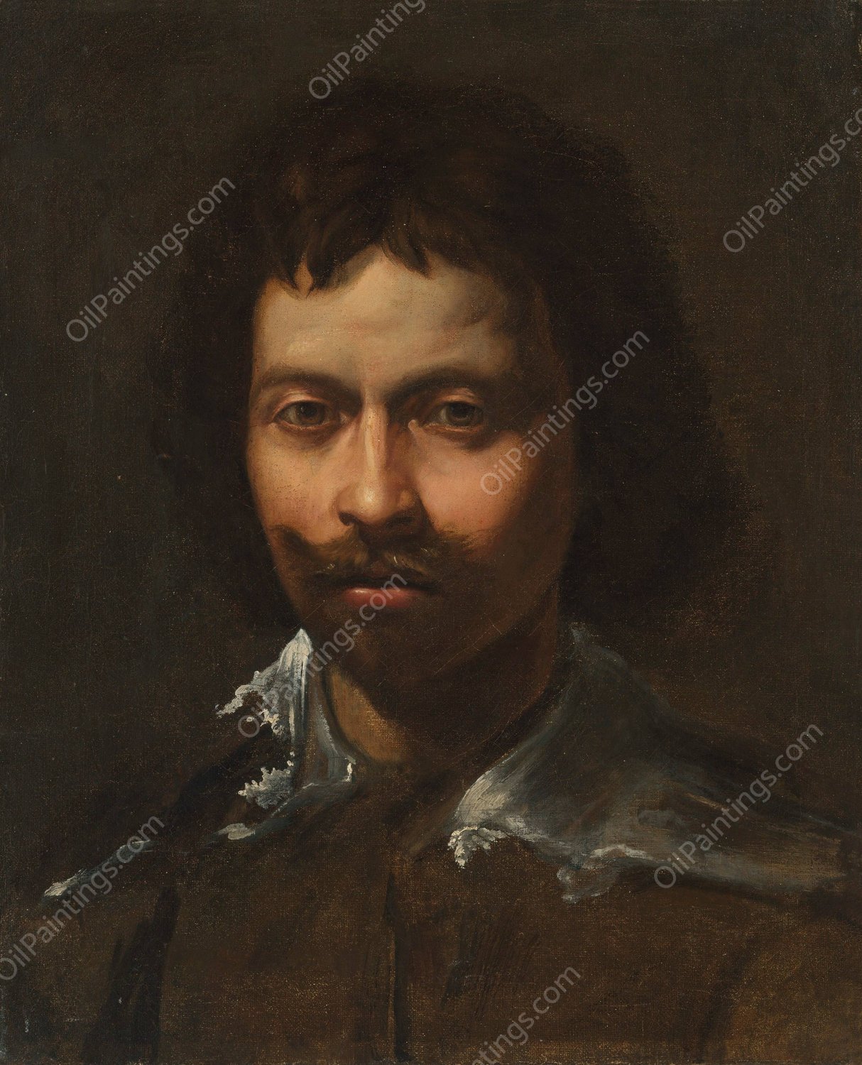 Portrait of the artist by Simon Vouet (Follower) - Hand-Painted Oil Painting Reproduction