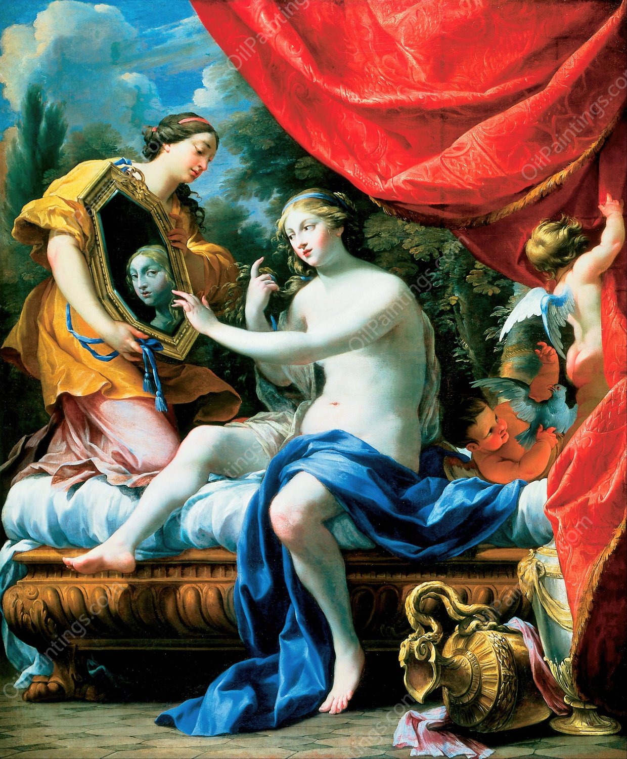 The Toilette of Venus  by Simon Vouet - Hand-Painted Oil Painting Reproduction