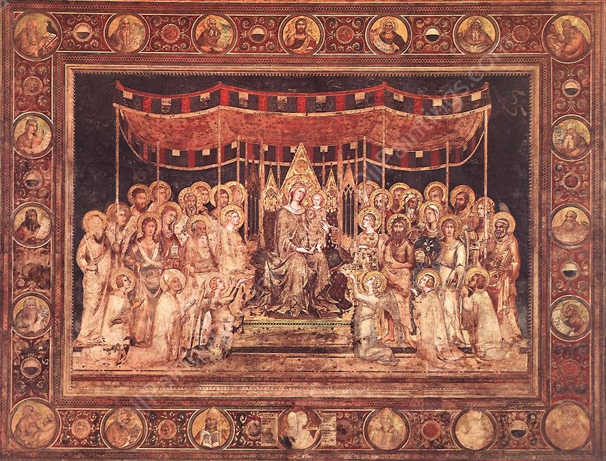 Maesta Madonna with Angels and Saints 2 by Simone Martini - Hand-Painted Oil Painting Reproduction