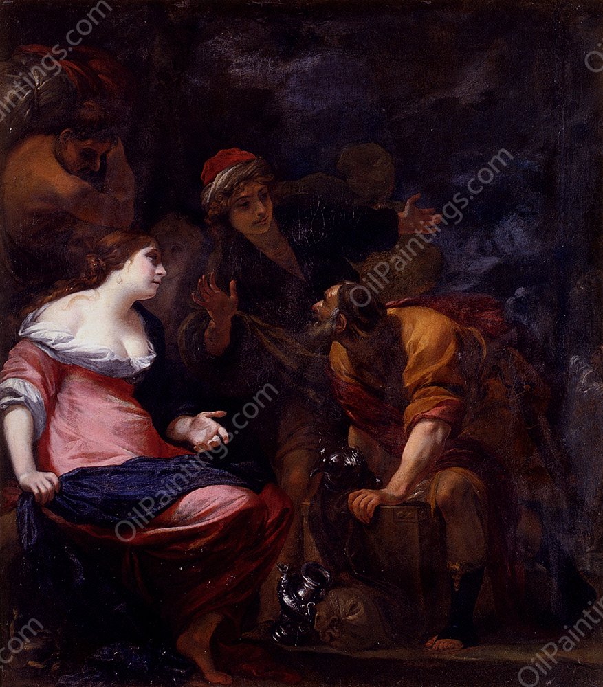 Laban Searching For The Household Idols by Simone Pignoni - Hand-Painted Oil Painting Reproduction