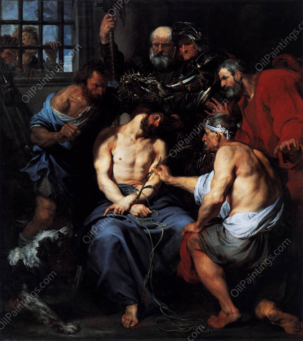 Crowning with Thorns by Sir Anthony Van Dyck - Hand-Painted Oil Painting Reproduction