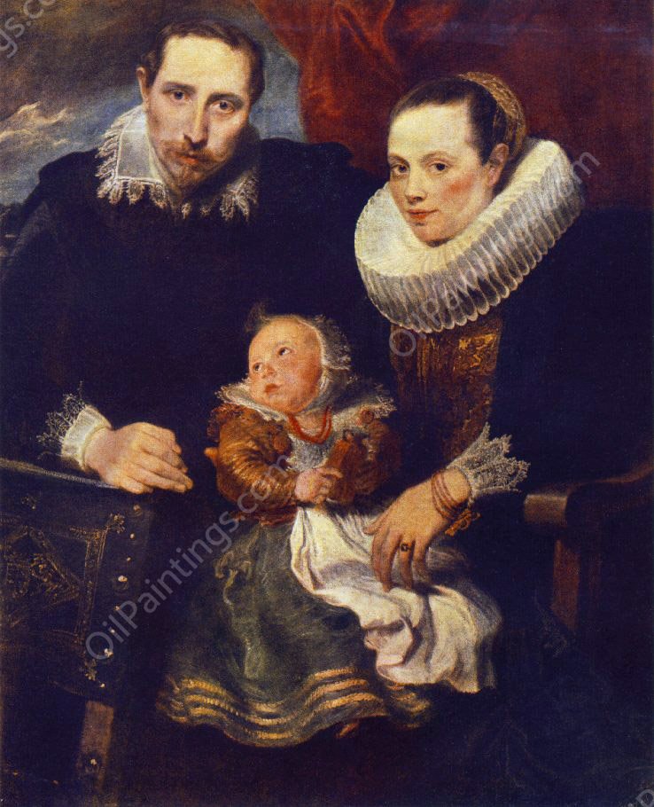 Family Portrait by Sir Anthony Van Dyck - Hand-Painted Oil Painting Reproduction