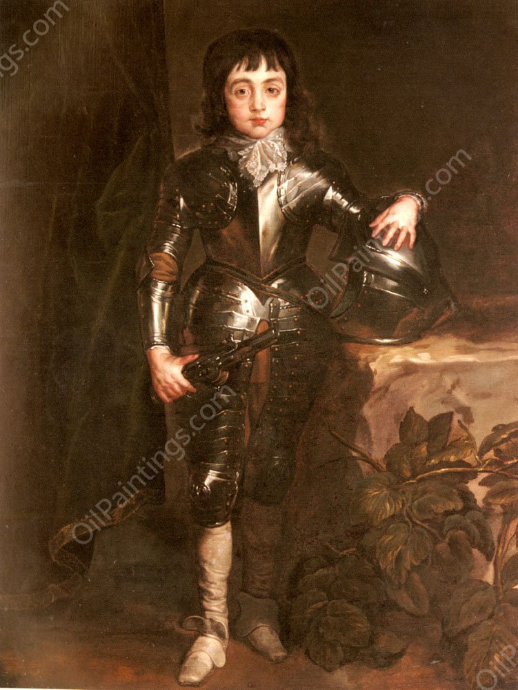 Portrait of Charles II When Prince of Wales by Sir Anthony Van Dyck - Hand-Painted Oil Painting Reproduction