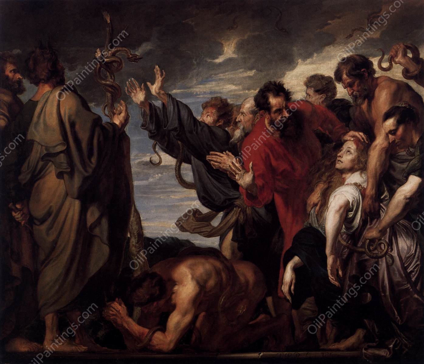 The Brazen Serpent by Sir Anthony Van Dyck - Hand-Painted Oil Painting Reproduction