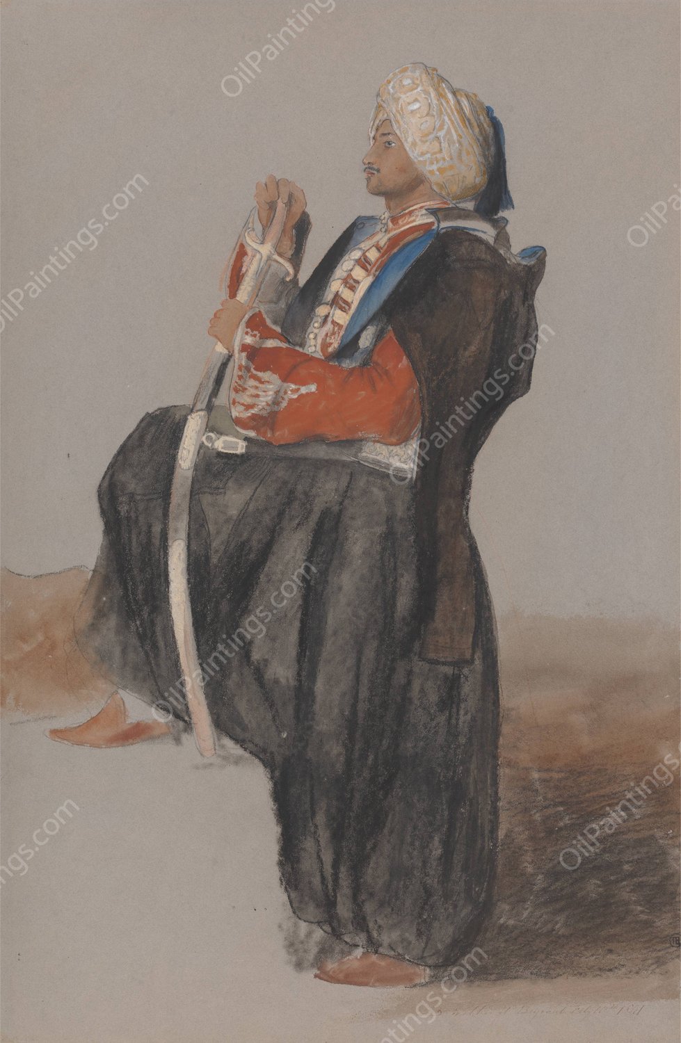 The Dragoman of Mr. Moore, English Consul at Beyrout  by Sir David Wilkie - Hand-Painted Oil Painting Reproduction