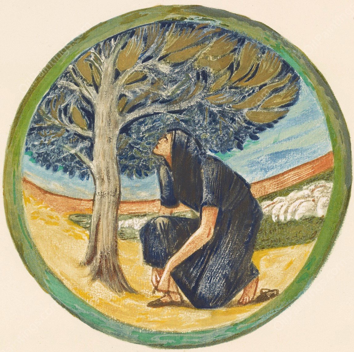 Fire Tree  by Sir Edward Coley Burne-Jones - Hand-Painted Oil Painting Reproduction