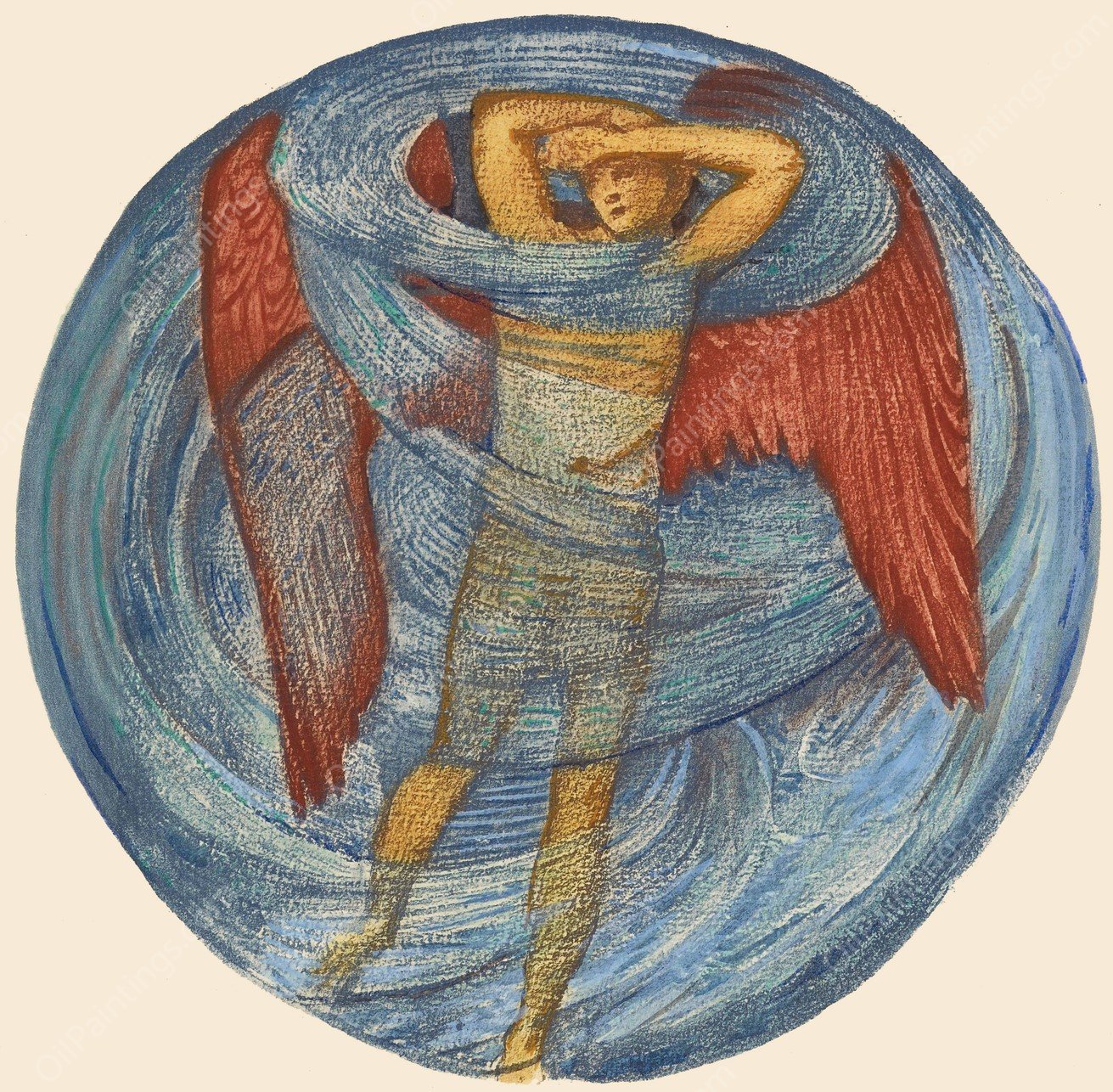 Love in a Mist  by Sir Edward Coley Burne-Jones - Hand-Painted Oil Painting Reproduction