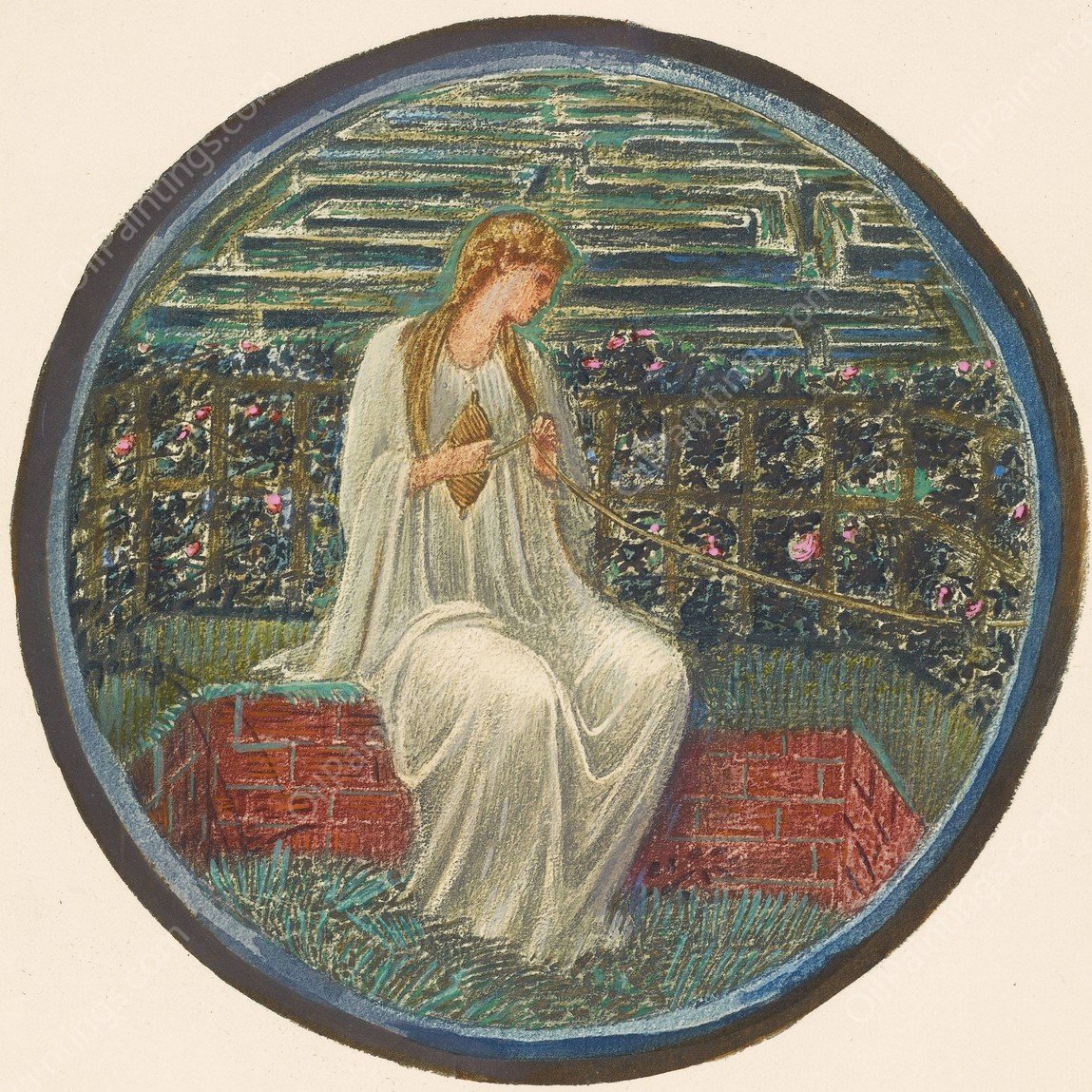 Love in a Tangle  by Sir Edward Coley Burne-Jones - Hand-Painted Oil Painting Reproduction