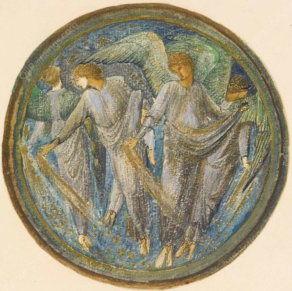 Scattered Starwort  by Sir Edward Coley Burne-Jones - Hand-Painted Oil Painting Reproduction