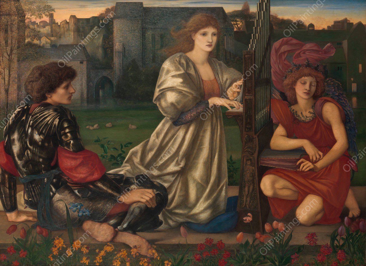 The Love Song  by Sir Edward Coley Burne-Jones - Hand-Painted Oil Painting Reproduction