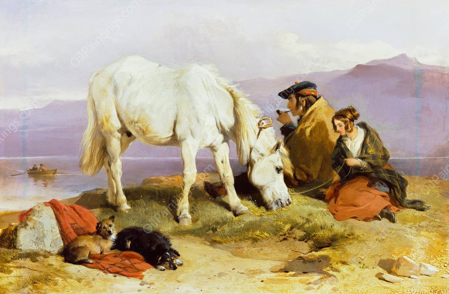 A Highland Scene  by Sir Edwin Henry Landseer - Hand-Painted Oil Painting Reproduction