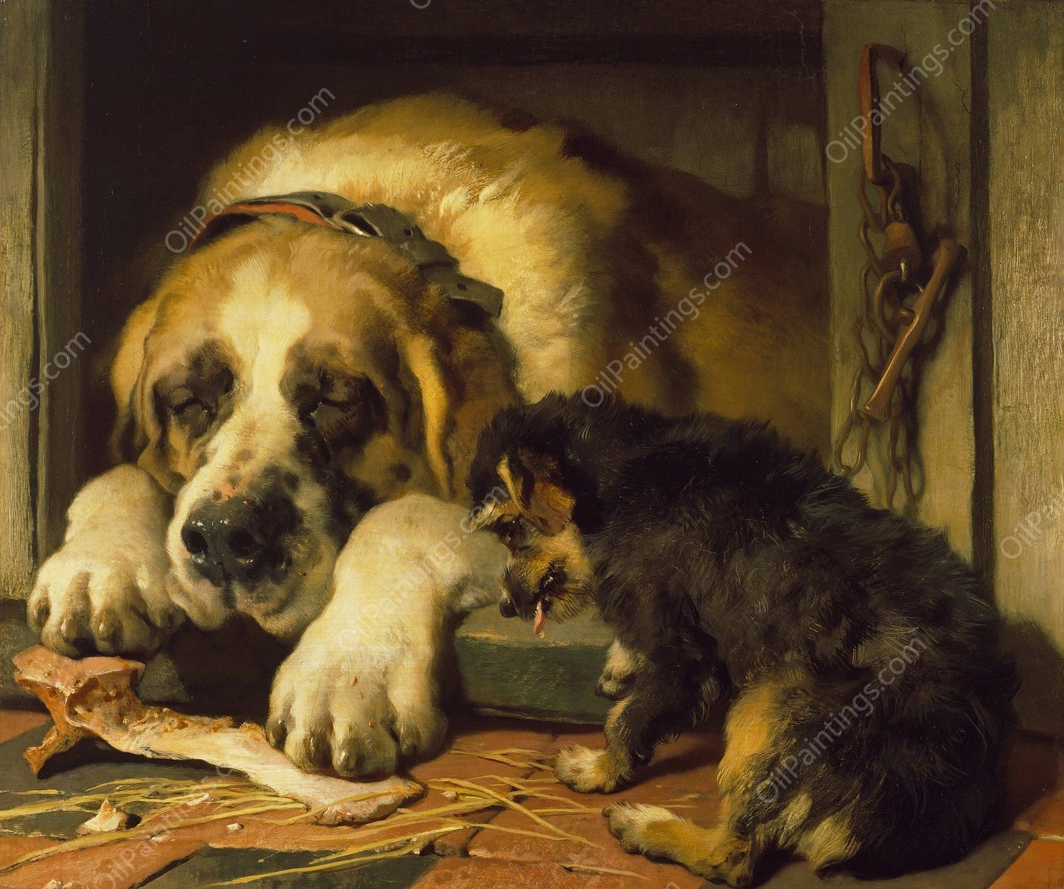 Doubtful Crumbs  by Sir Edwin Henry Landseer - Hand-Painted Oil Painting Reproduction