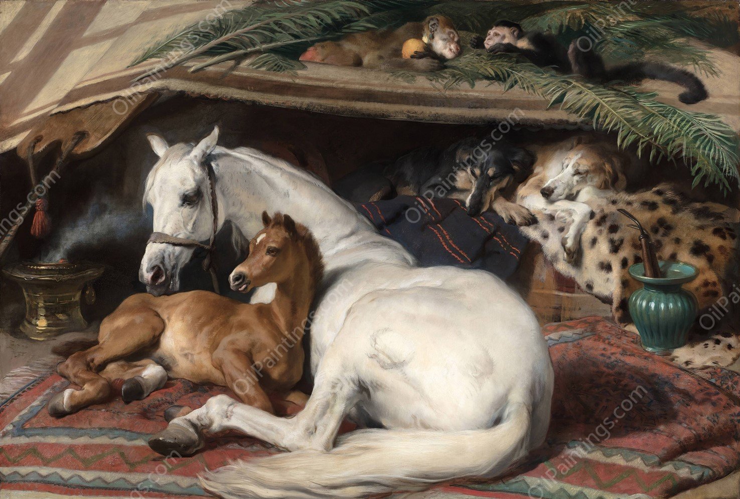 The Arab Tent  by Sir Edwin Henry Landseer - Hand-Painted Oil Painting Reproduction