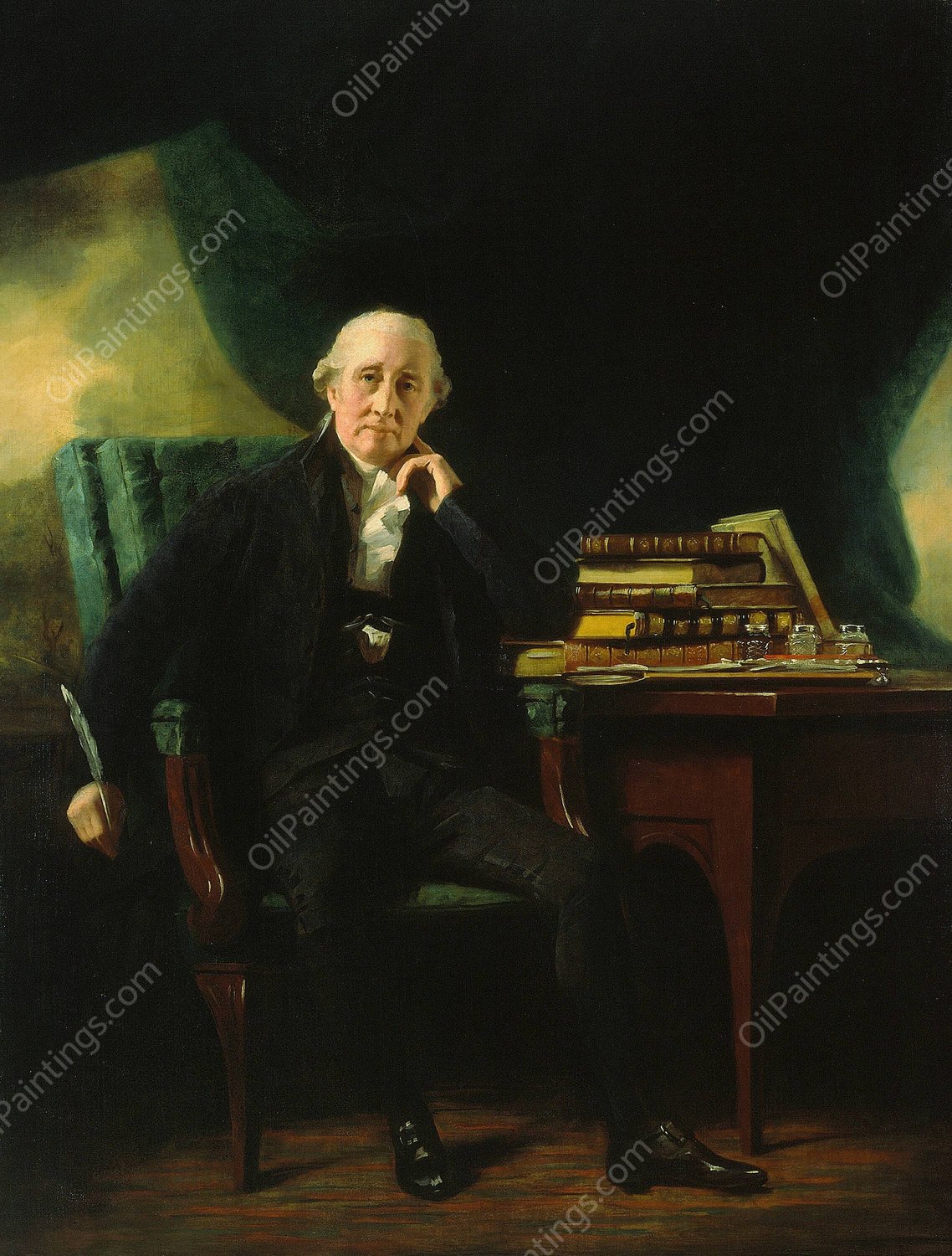 Adam Rolland of Gask II  by Sir Henry Raeburn - Hand-Painted Oil Painting Reproduction