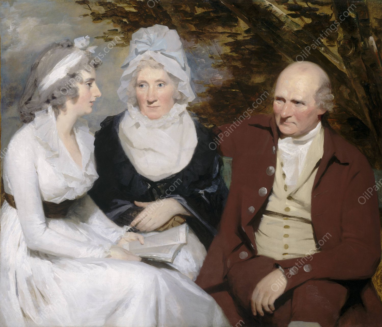 John Johnstone, Betty Johnstone and Miss Wedderburn  by Sir Henry Raeburn - Hand-Painted Oil Painting Reproduction