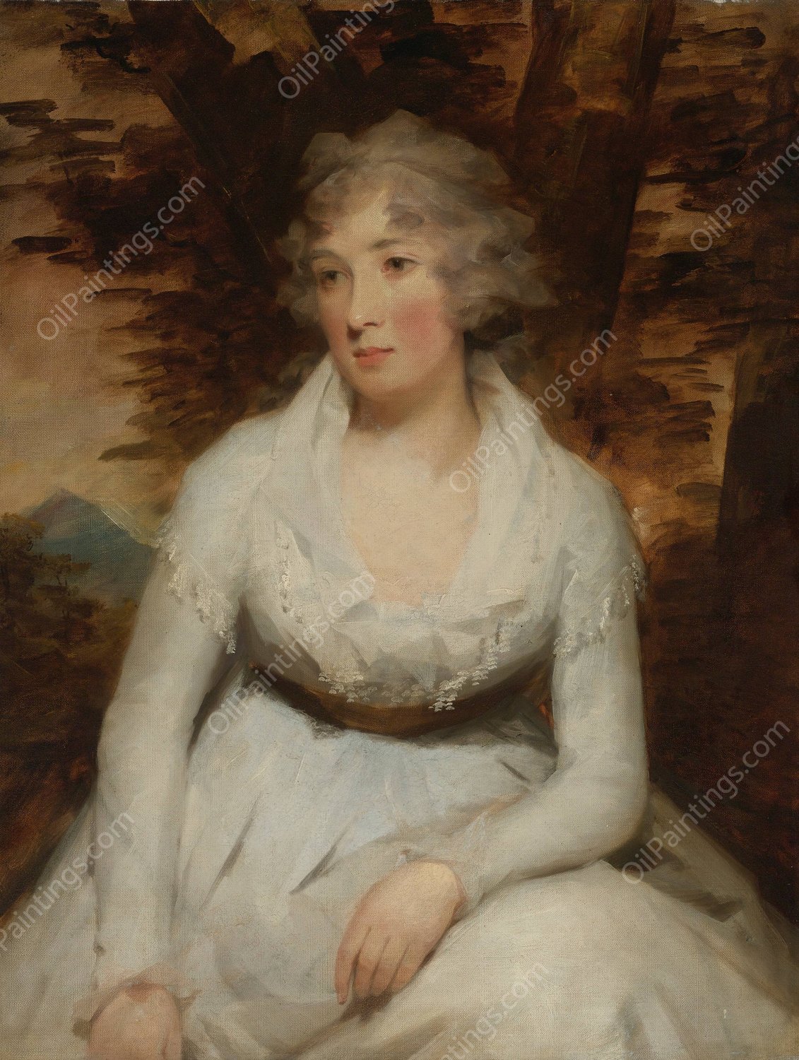 Miss Elizabeth Dalrymple  by Sir Henry Raeburn - Hand-Painted Oil Painting Reproduction
