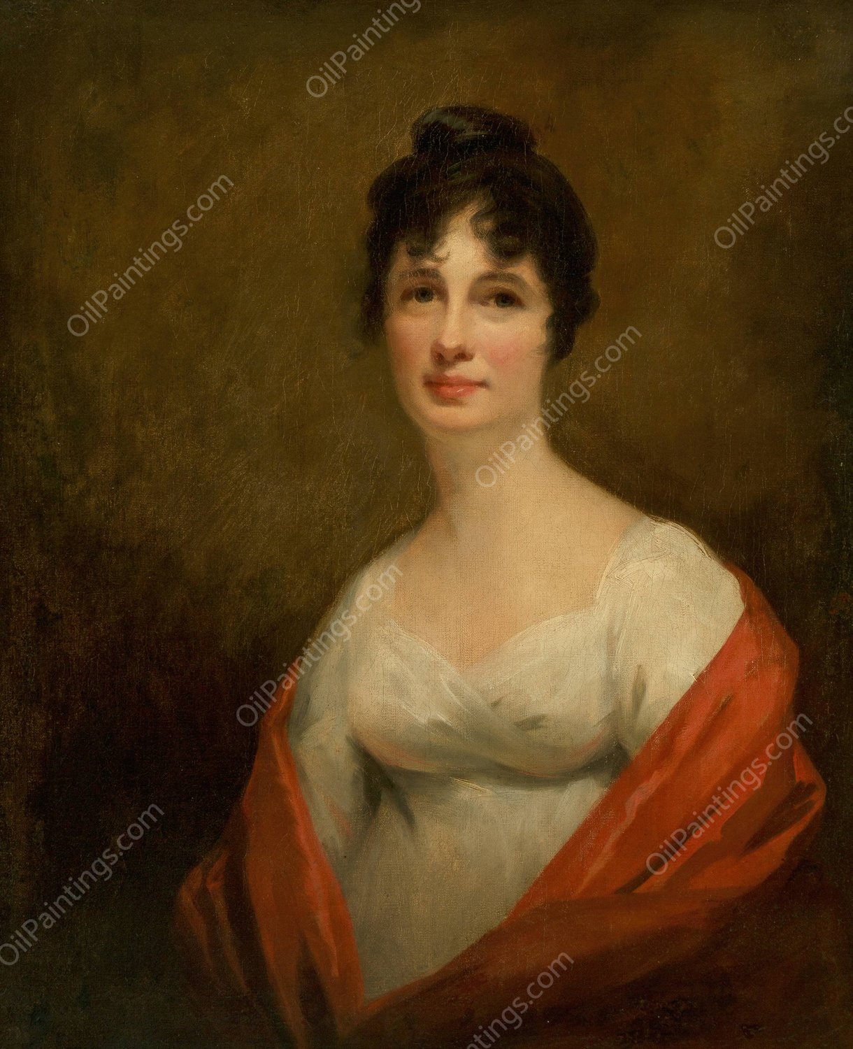 Mrs. Alexander Dirom, wife of Lieutenant-General Alexander Dirom of Mount Annan  by Sir Henry Raeburn - Hand-Painted Oil Painting Reproduction