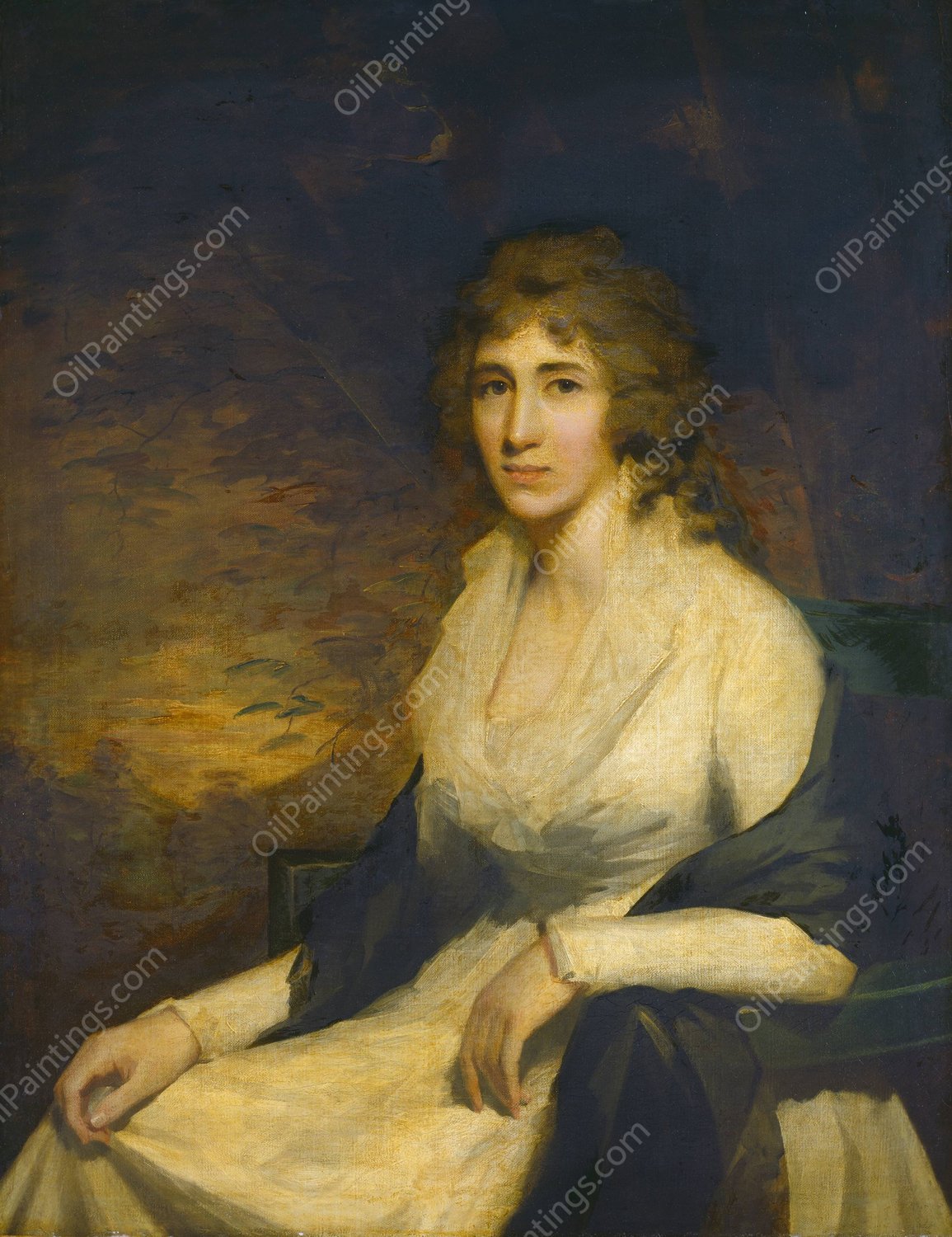 Mrs. George Hill  by Sir Henry Raeburn - Hand-Painted Oil Painting Reproduction