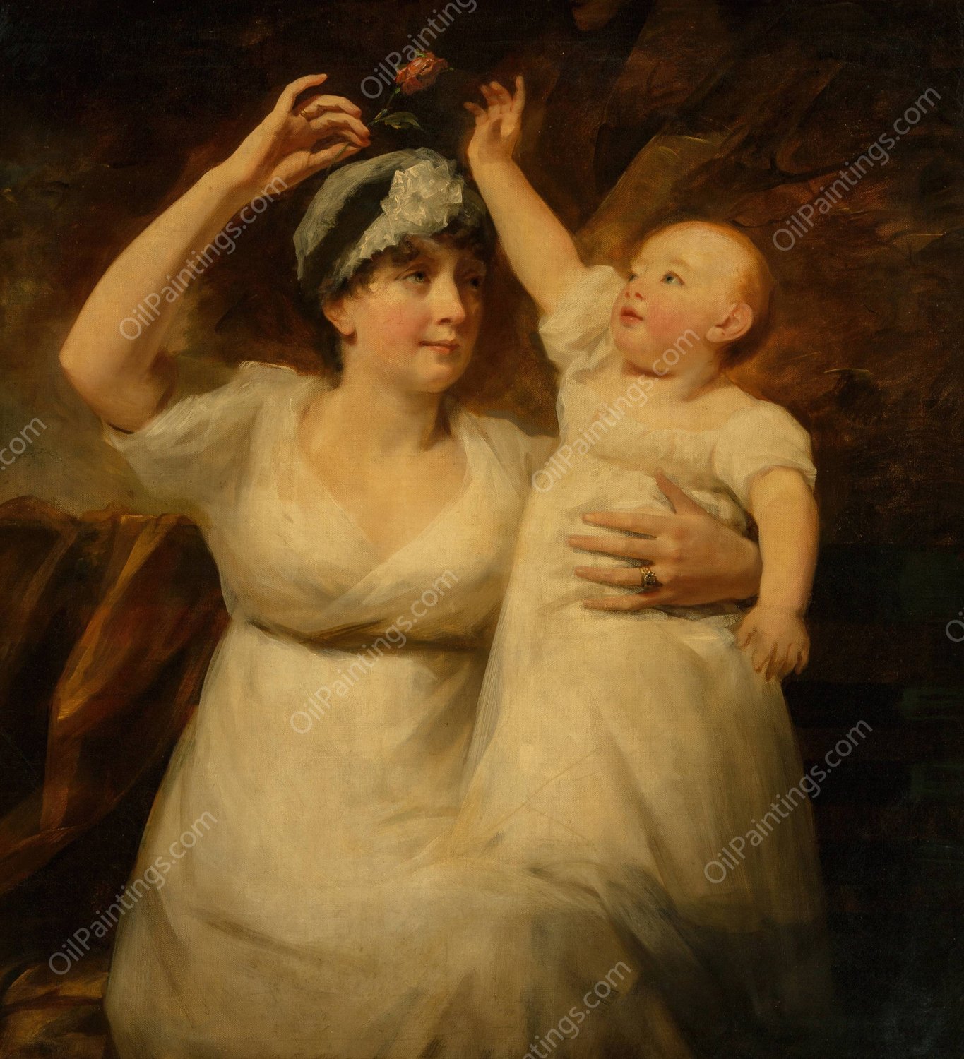 Mrs. Graham Young and child  by Sir Henry Raeburn - Hand-Painted Oil Painting Reproduction