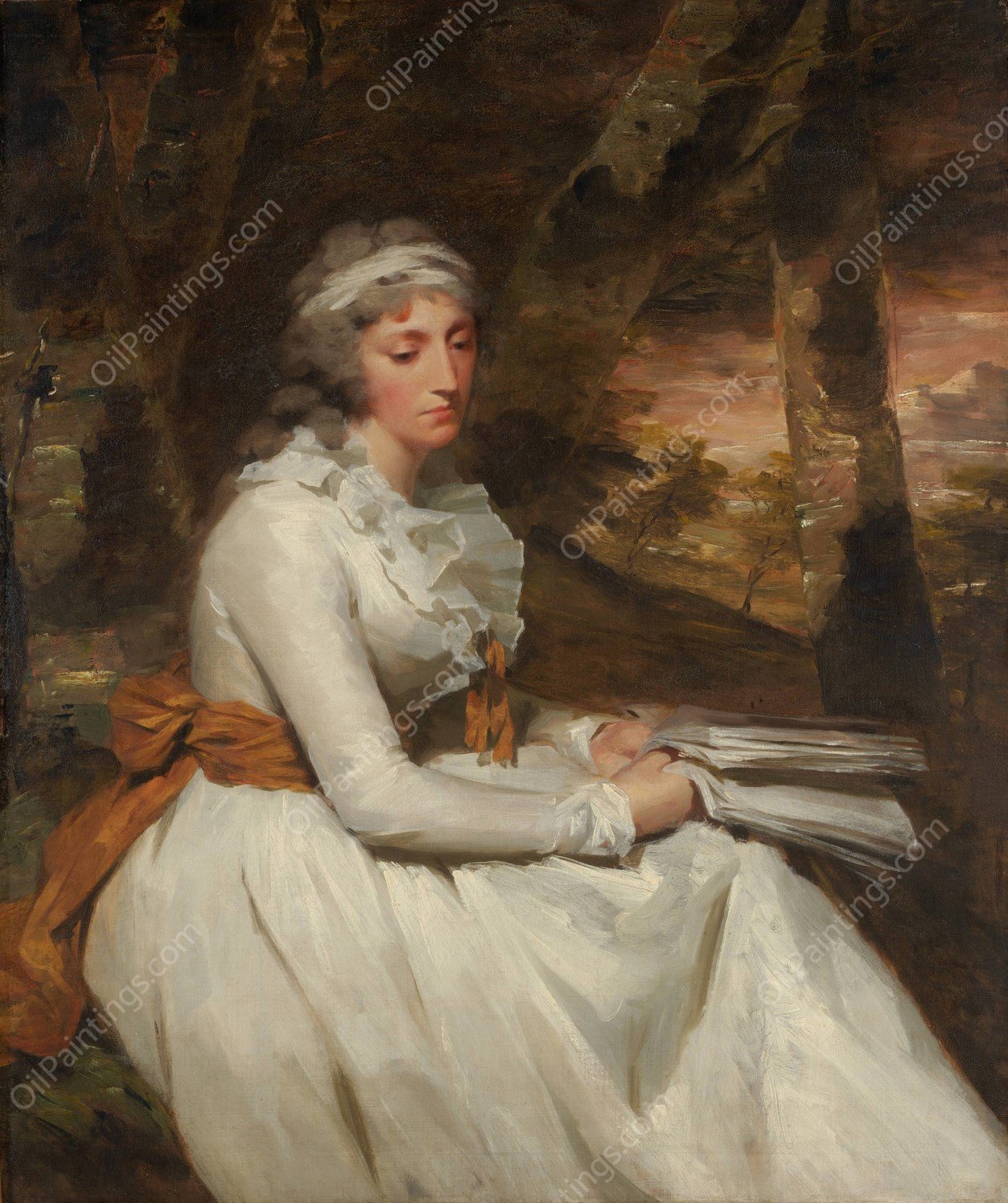 Mrs. Richard Alexander Oswald  by Sir Henry Raeburn - Hand-Painted Oil Painting Reproduction