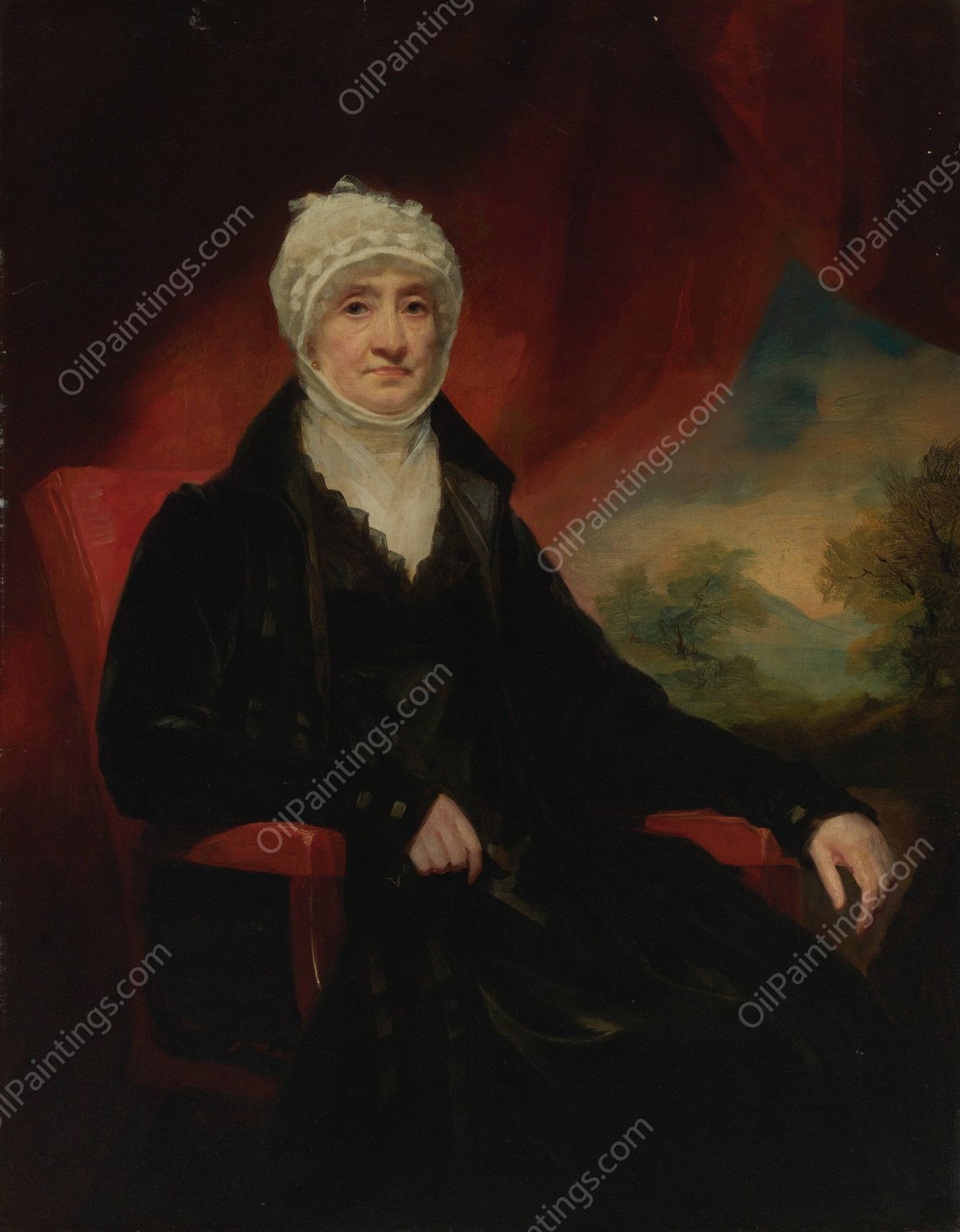 Portrait Of A Lady, Said To Be Mrs. Marion Corry Gilchrist by Sir Henry Raeburn - Hand-Painted Oil Painting Reproduction