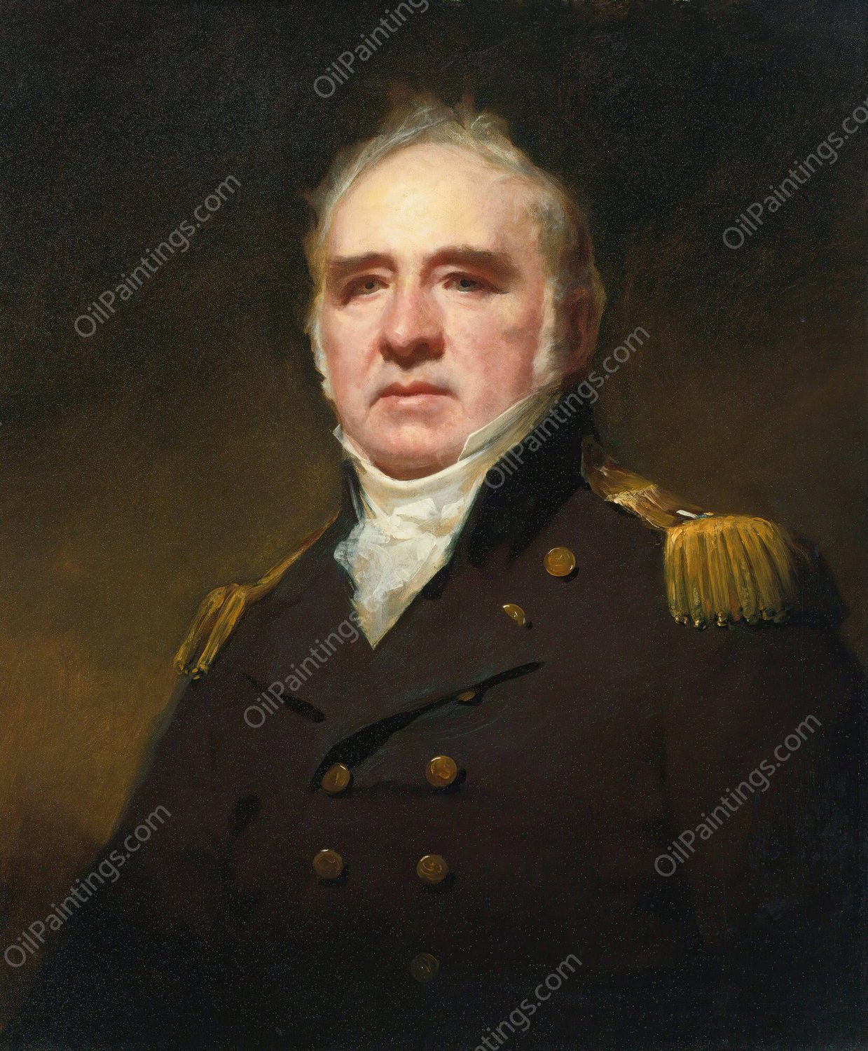 Portrait Of Captain James Forbes-Drummond, R.N., Of Hawthornden by Sir Henry Raeburn - Hand-Painted Oil Painting Reproduction