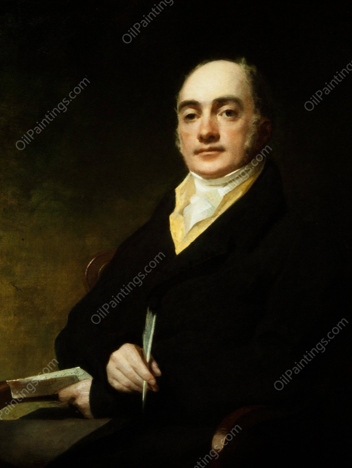 Portrait of John Baillie  by Sir Henry Raeburn - Hand-Painted Oil Painting Reproduction