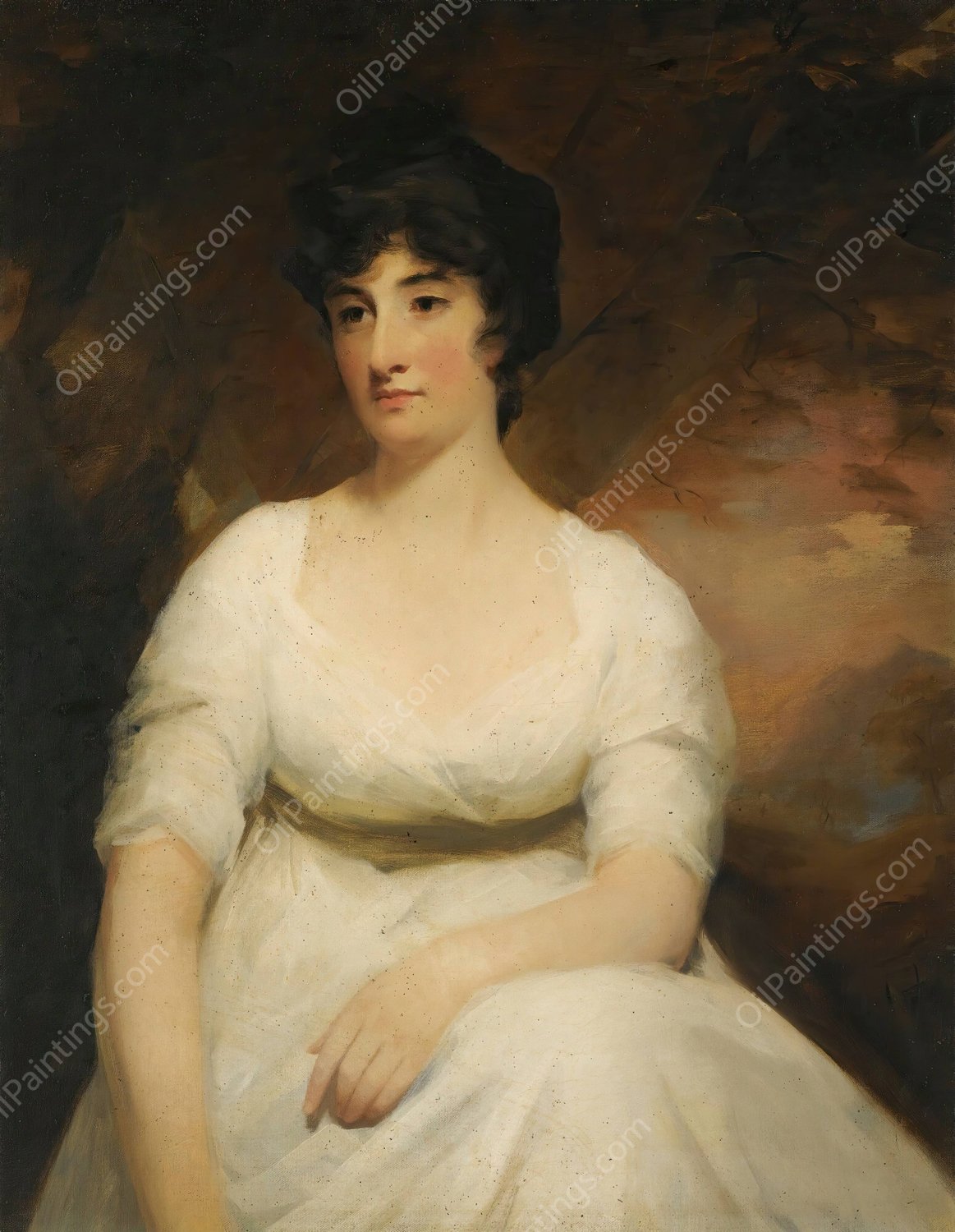 Portrait Of Katherine Hamilton, Lady Suttie Of Balgone  by Sir Henry Raeburn - Hand-Painted Oil Painting Reproduction