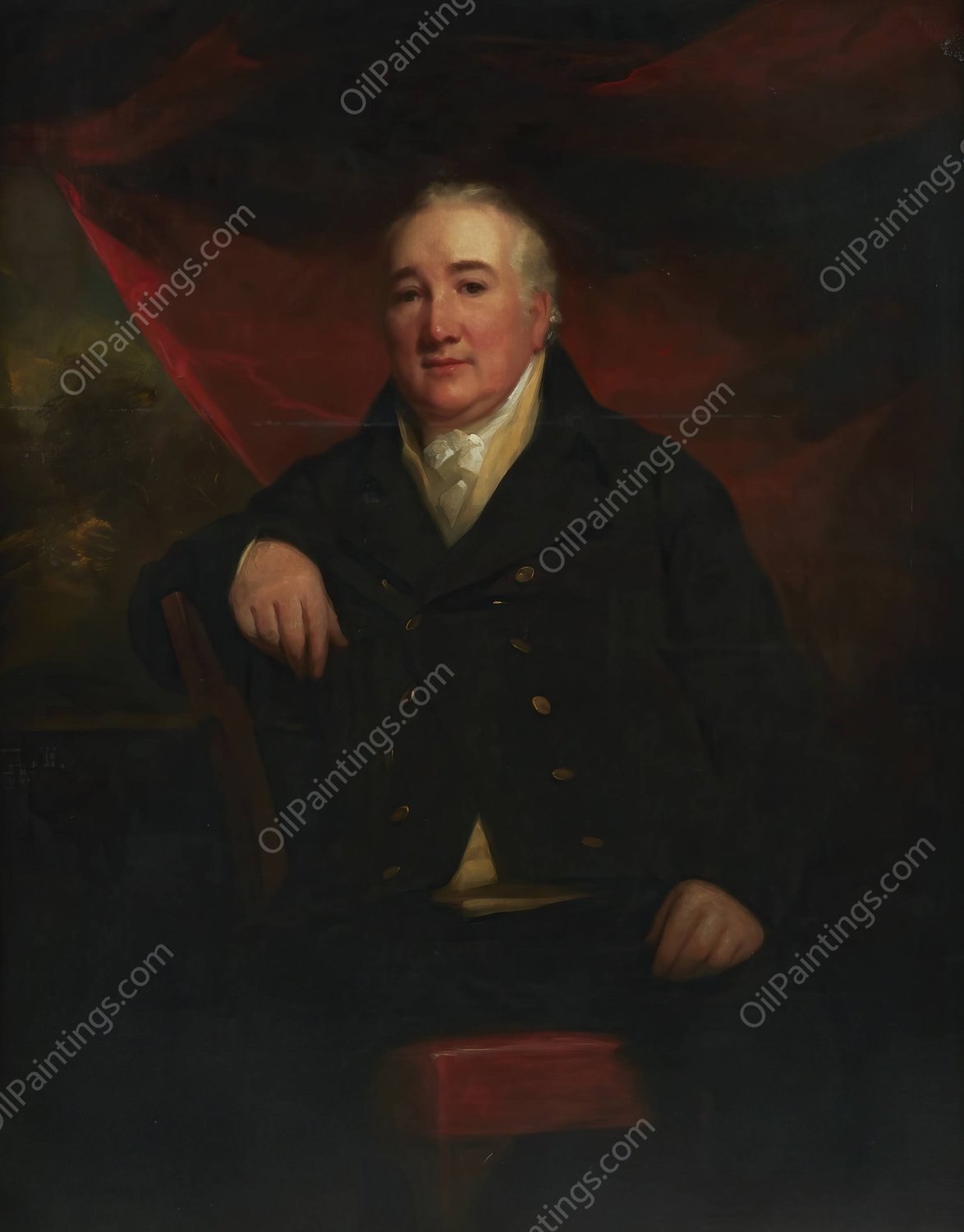 Portrait of Mr. William Ferguson of Raith  by Sir Henry Raeburn - Hand-Painted Oil Painting Reproduction