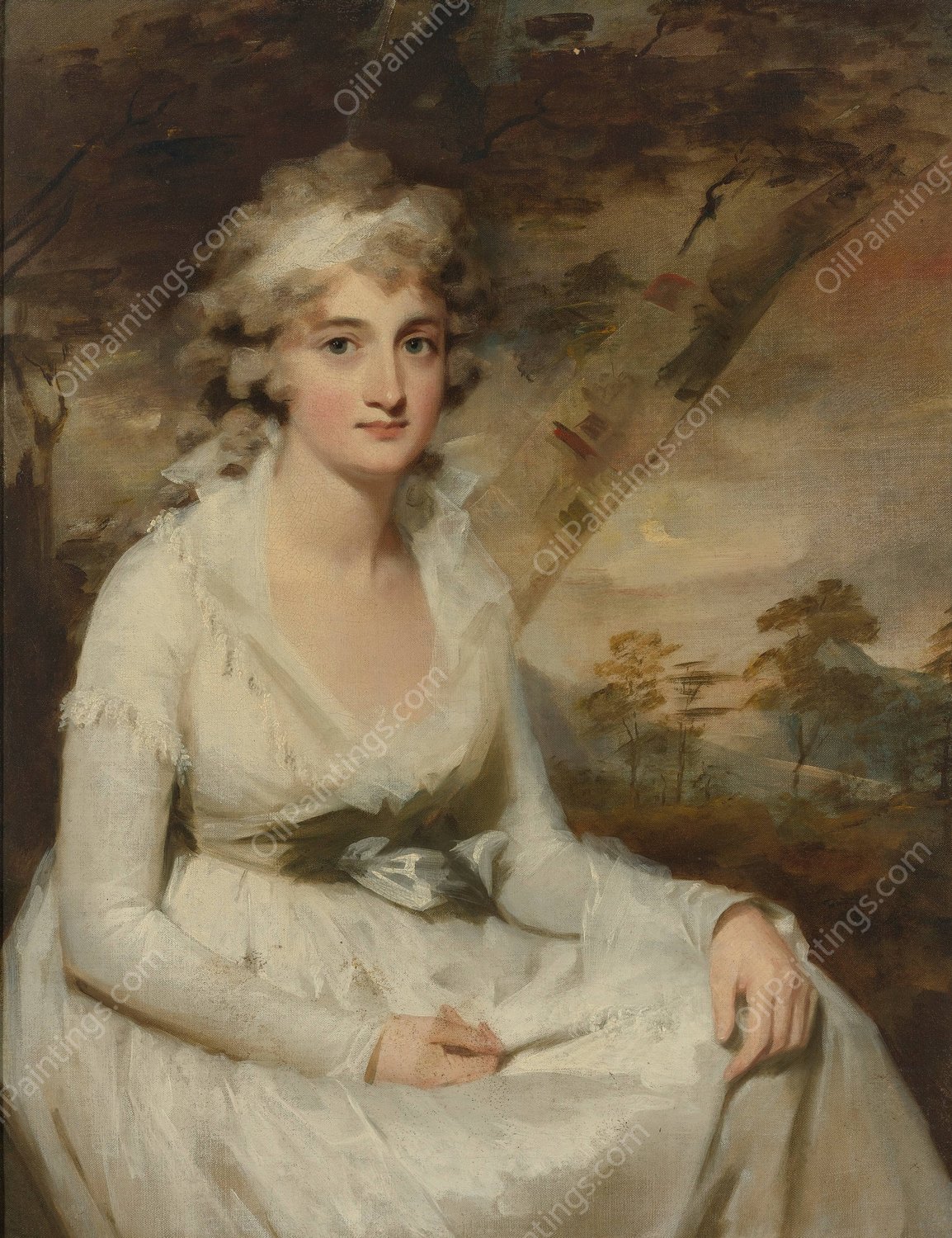 Portrait Of Mrs. Campbell by Sir Henry Raeburn - Hand-Painted Oil Painting Reproduction