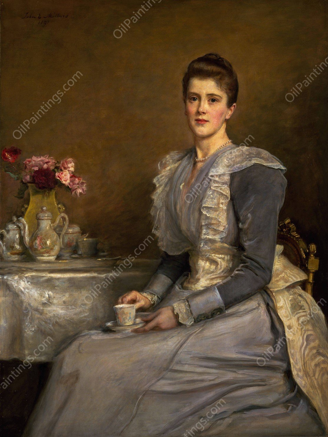 Portrait of Mary Endicott  by Sir John Everett Millais - Hand-Painted Oil Painting Reproduction