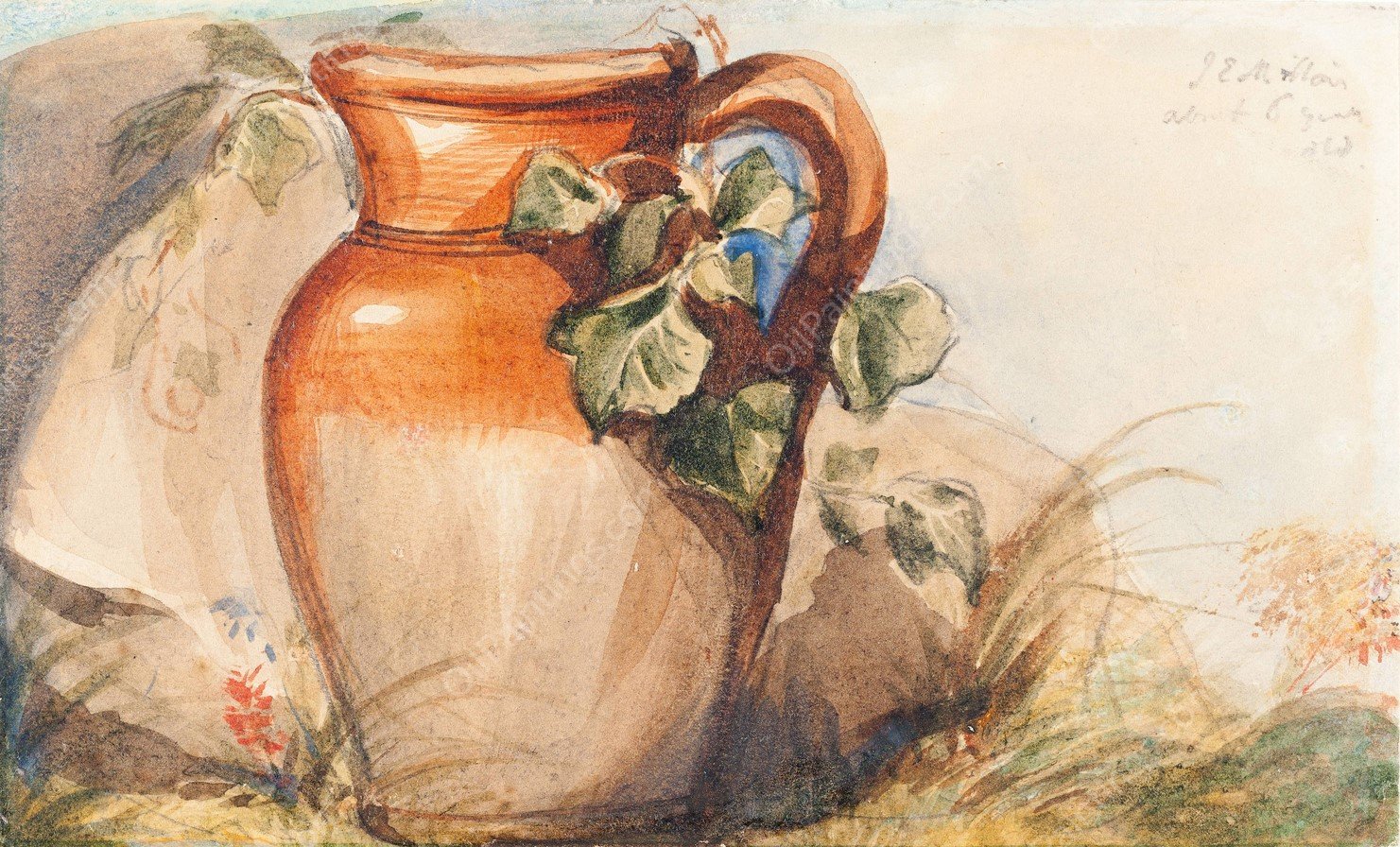 Study of a Pottery Jug  by Sir John Everett Millais - Hand-Painted Oil Painting Reproduction