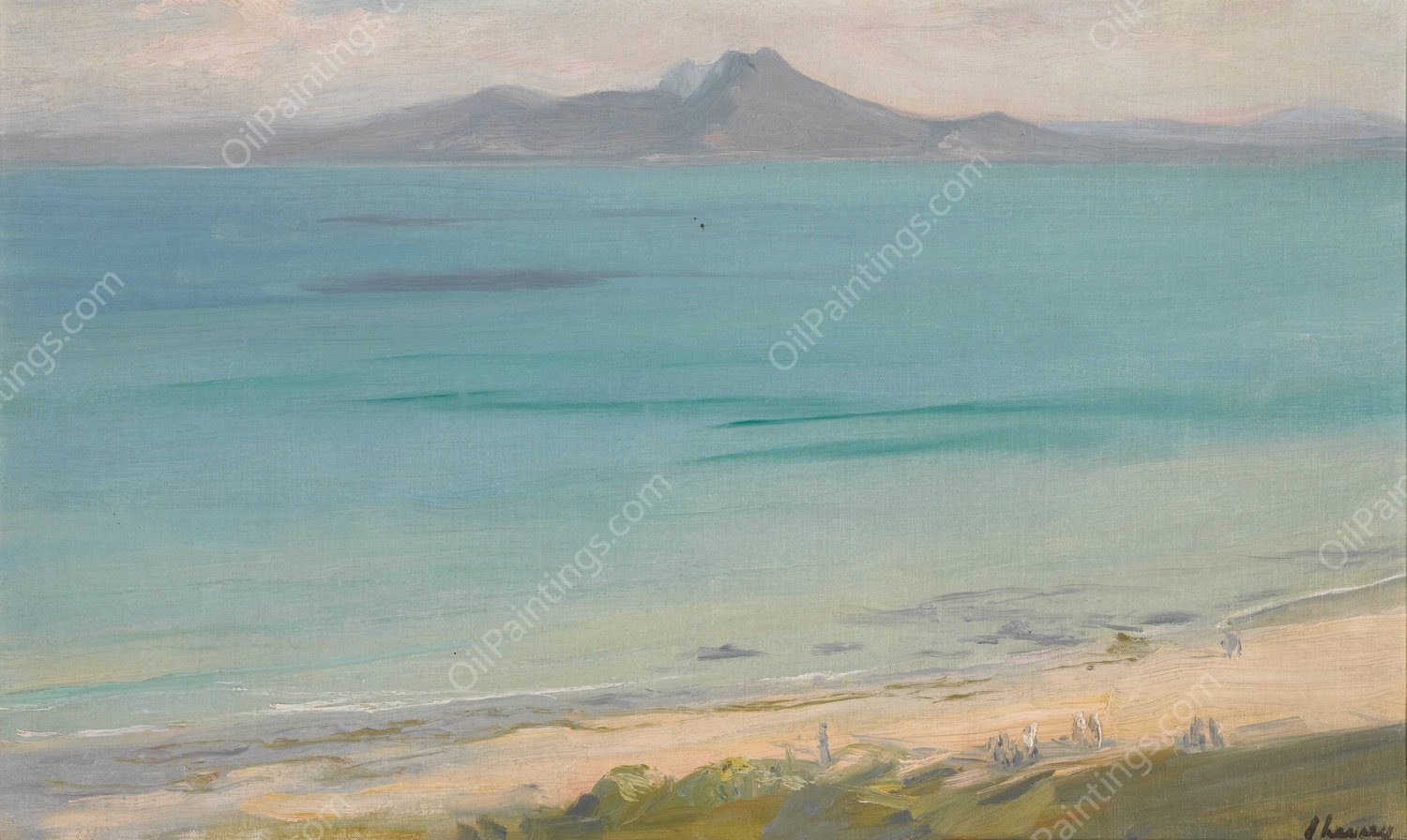 Evening, The Bay Of Tunis  by Sir John Lavery - Hand-Painted Oil Painting Reproduction