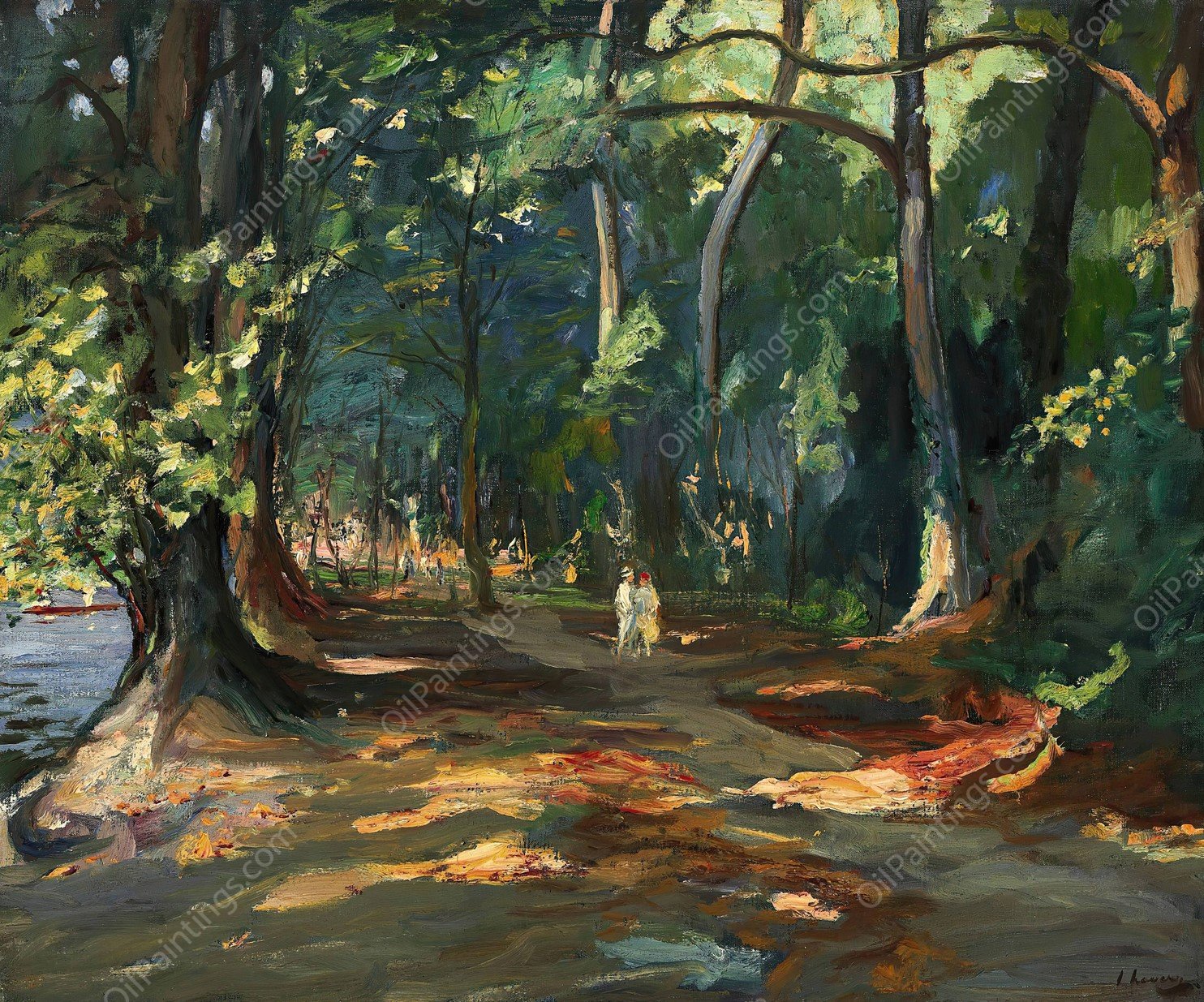 The path by the river, Maidenhead  by Sir John Lavery - Hand-Painted Oil Painting Reproduction