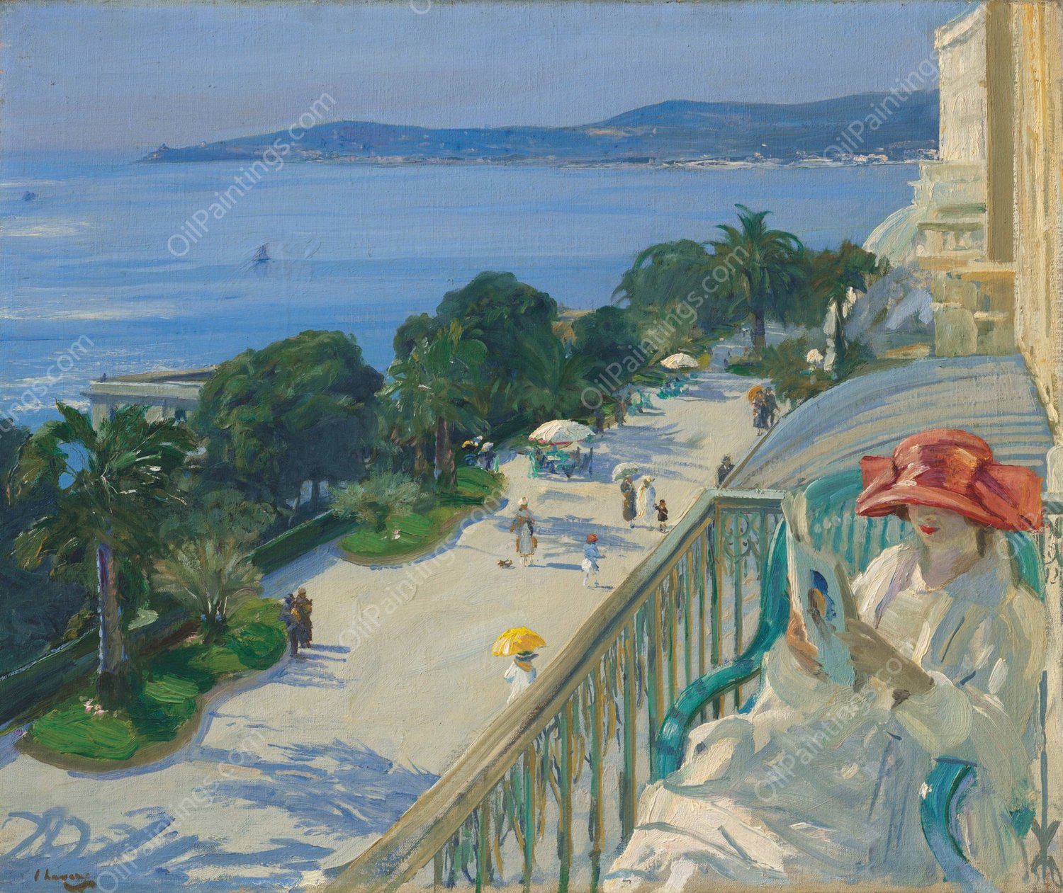 The Terrace, Cap d'Ail  by Sir John Lavery - Hand-Painted Oil Painting Reproduction