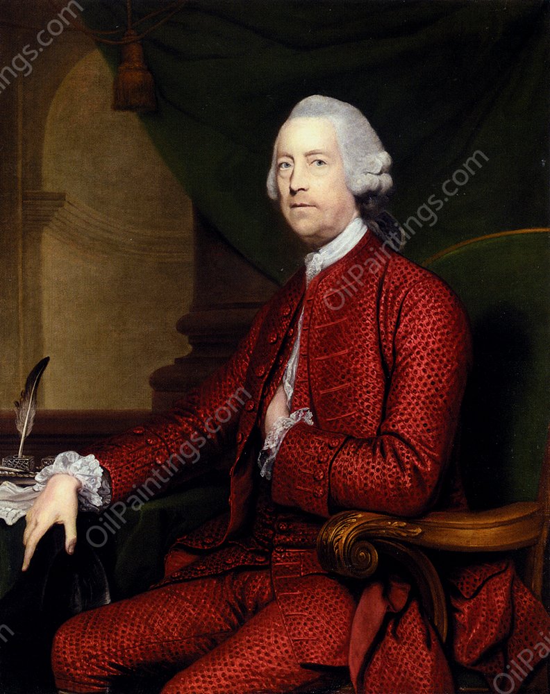 Portrait Of John Simpson, Of Bradley Hall, Northumberland 1710-1786 by Sir Joshua Reynolds - Hand-Painted Oil Painting Reproduction