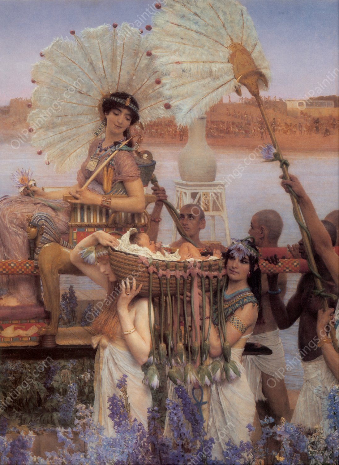 The Finding of Moses Detail by Sir Lawrence Alma-Tadema - Hand-Painted Oil Painting Reproduction