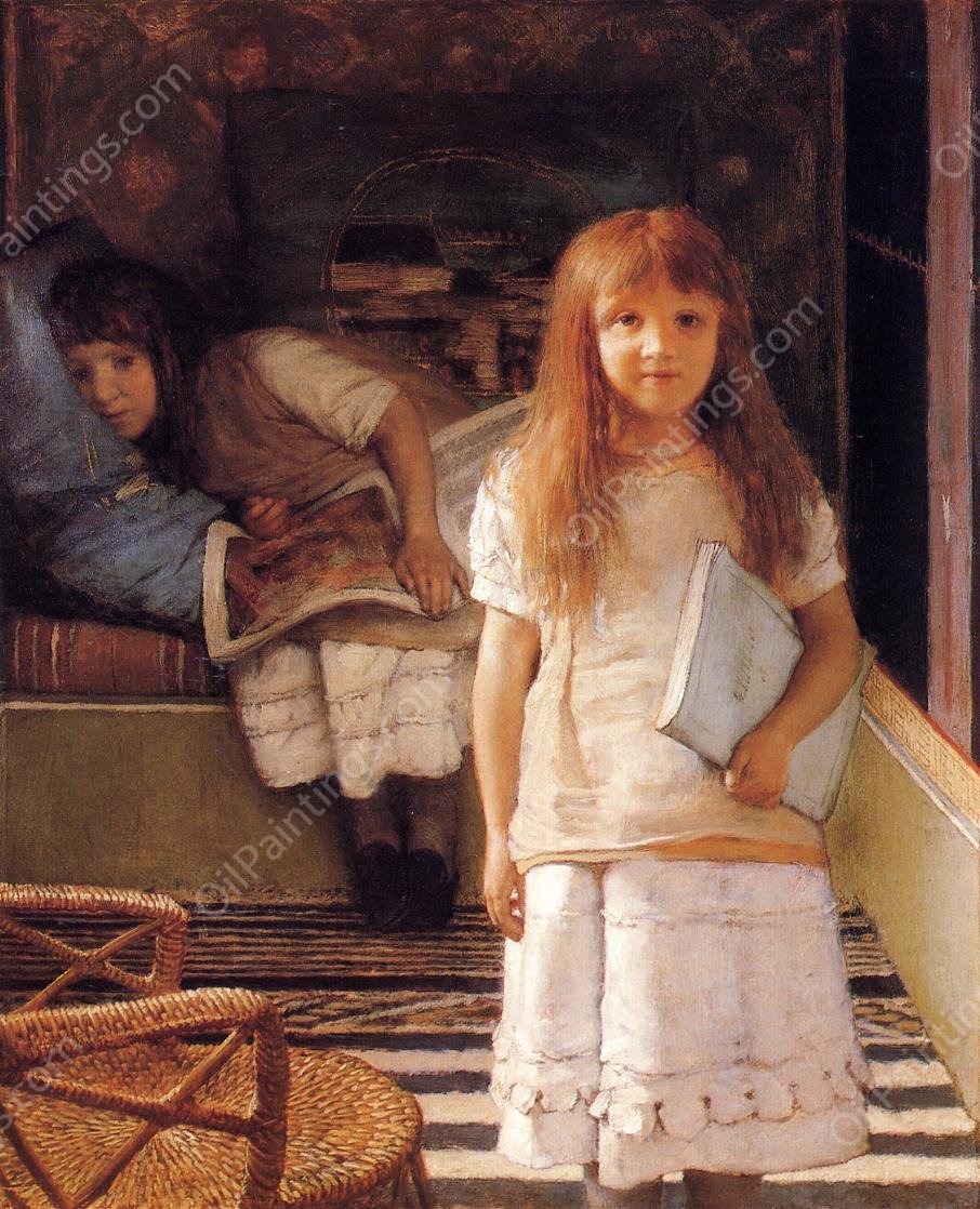 This is Our Corner also known as Laurense and Anna Alma-Tadema by Sir Lawrence Alma-Tadema - Hand-Painted Oil Painting Reproduction