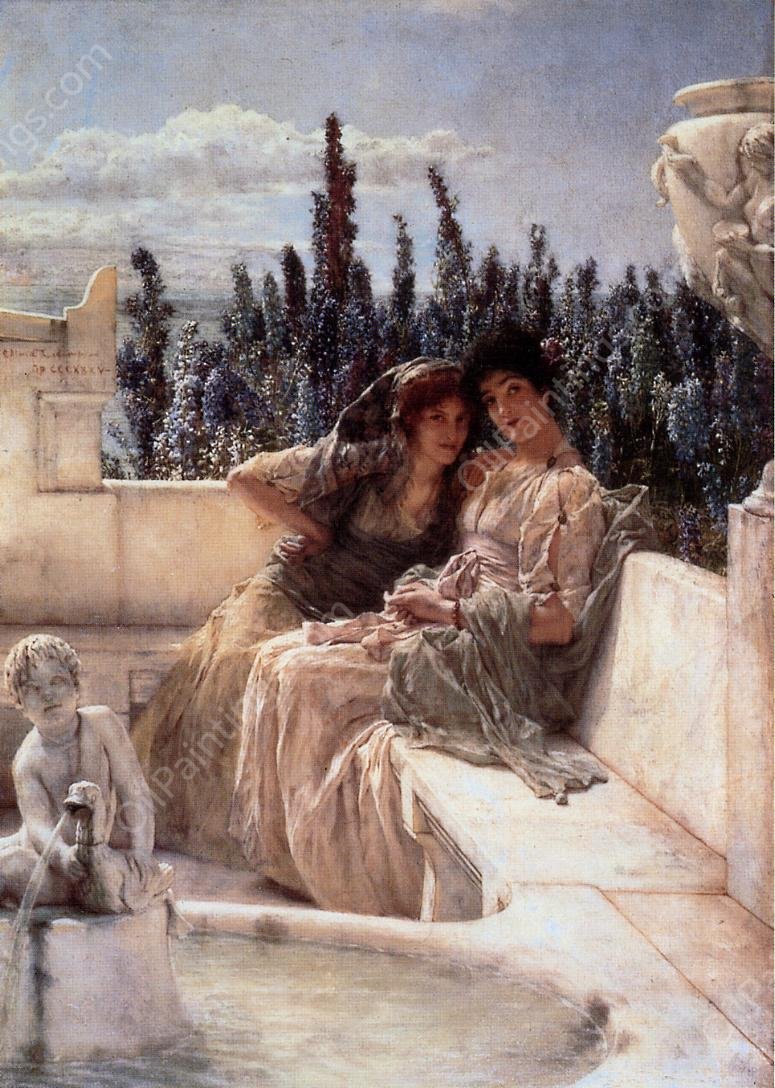 Whispering Noon by Sir Lawrence Alma-Tadema - Hand-Painted Oil Painting Reproduction