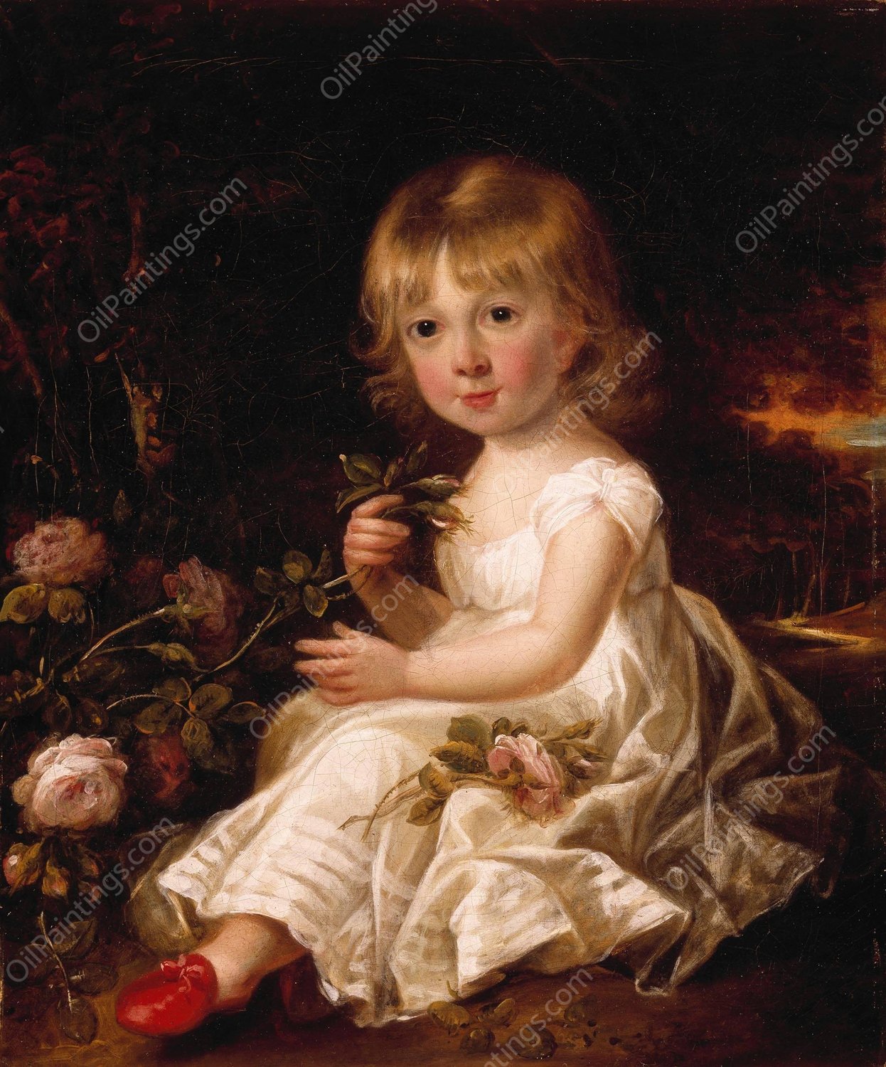 Portrait of a Young Girl by Sir William Beechey - Hand-Painted Oil Painting Reproduction