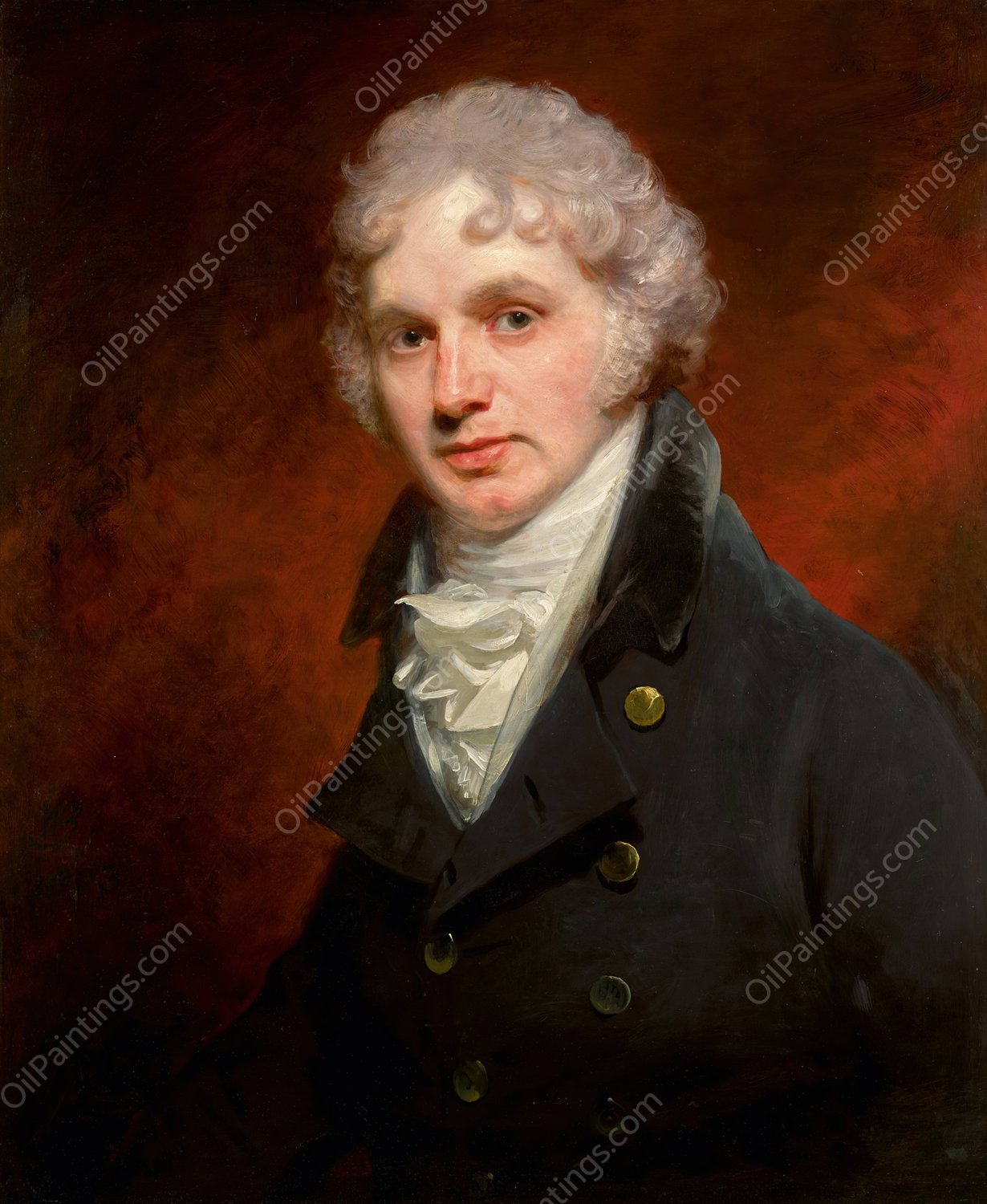 Portrait Of Charles Small Pybus  by Sir William Beechey - Hand-Painted Oil Painting Reproduction