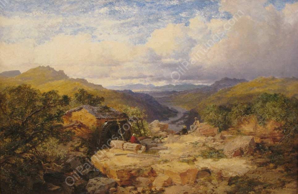 Near Dolgelly by Snr. Niemann - Hand-Painted Oil Painting Reproduction