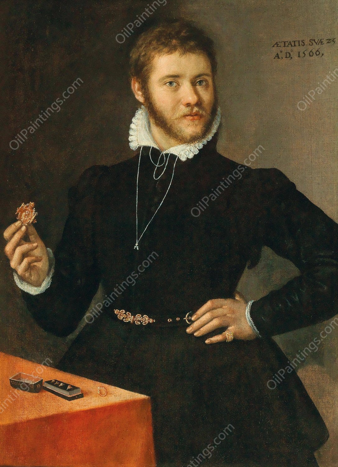 Portrait of A Goldsmith by Sofonisba Anguissola - Hand-Painted Oil Painting Reproduction