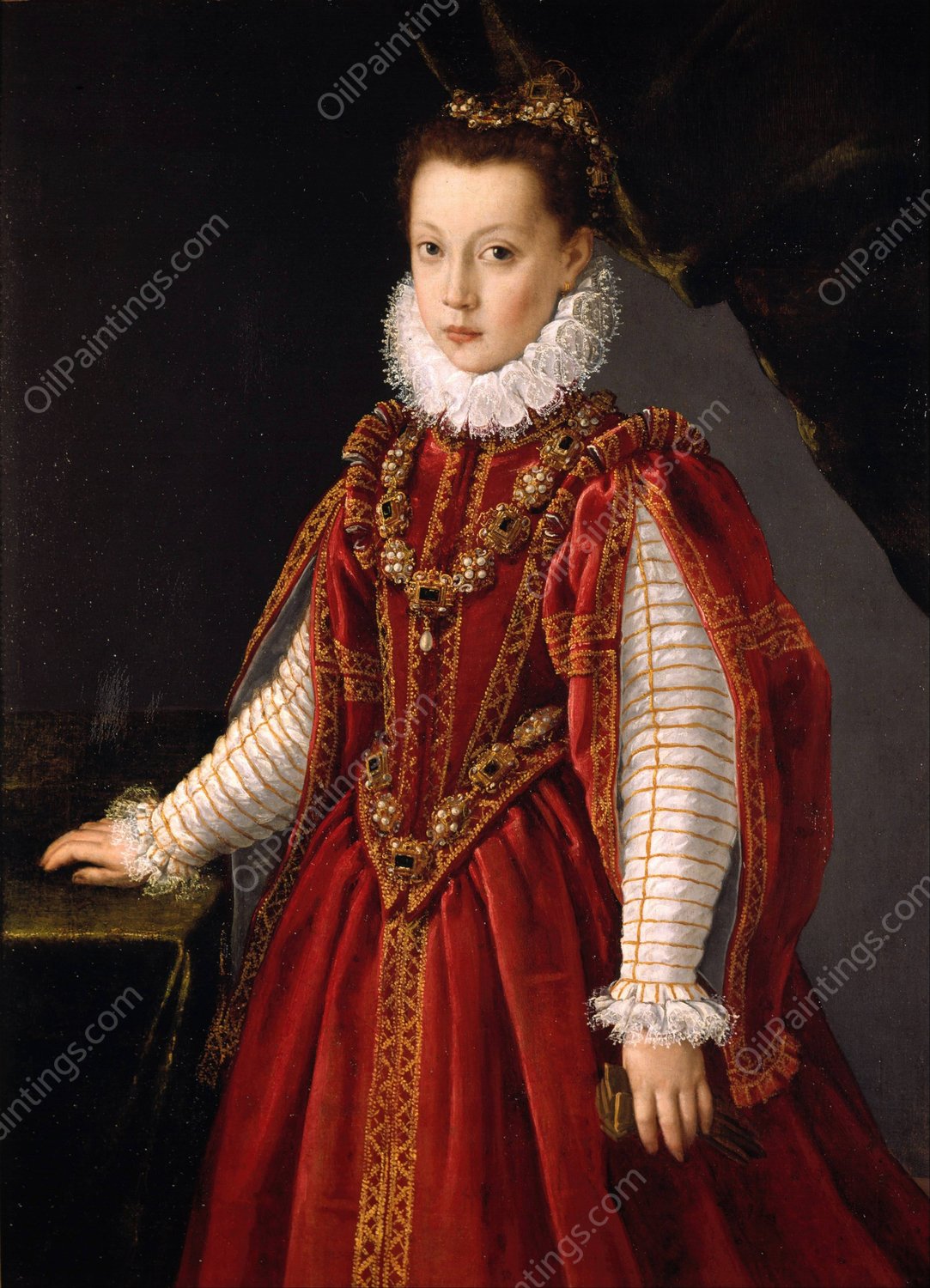Portrait of a Young Lady  by Sofonisba Anguissola - Hand-Painted Oil Painting Reproduction